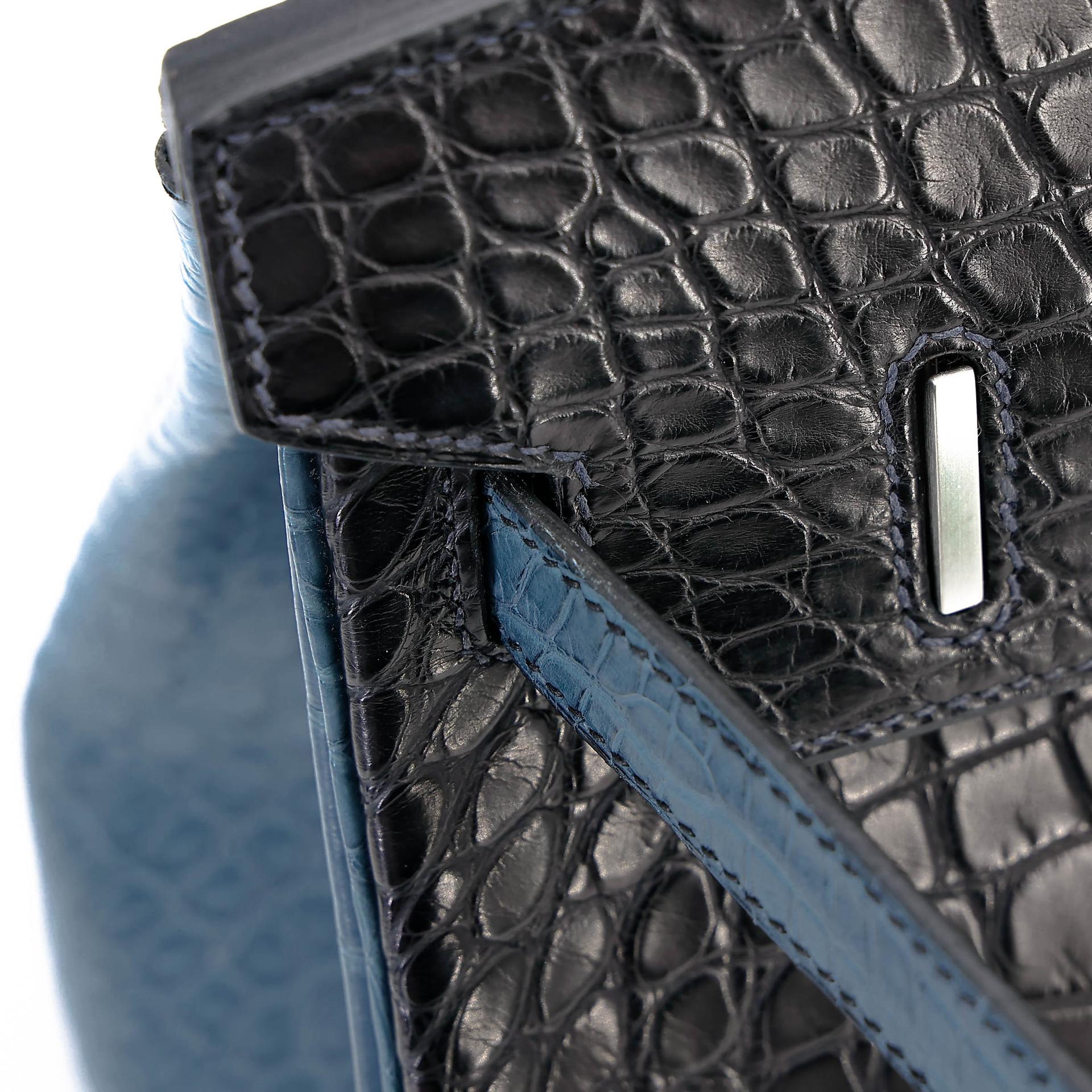 Unused ( Rank NS ) HERMÈS Special Order Birkin 30 HSS Noir (89) Colvert (1P) Matte Alligator Brushed Palladium Square R (2014) - 11