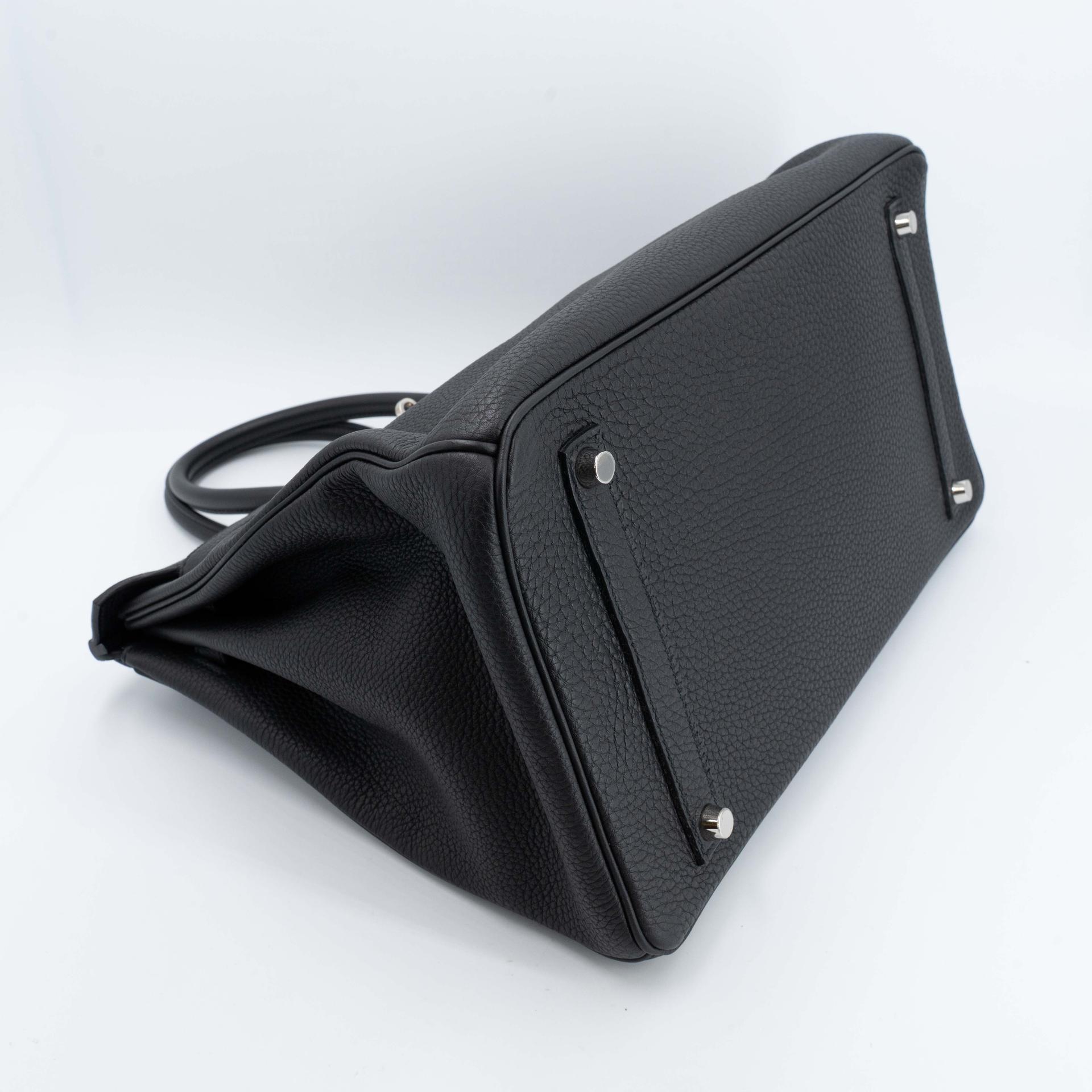 ランク NS 未使用品 HERMÈS エルメス バーキン35 ブラック (89) トゴ シルバー金具 R刻印 (2014) - 4