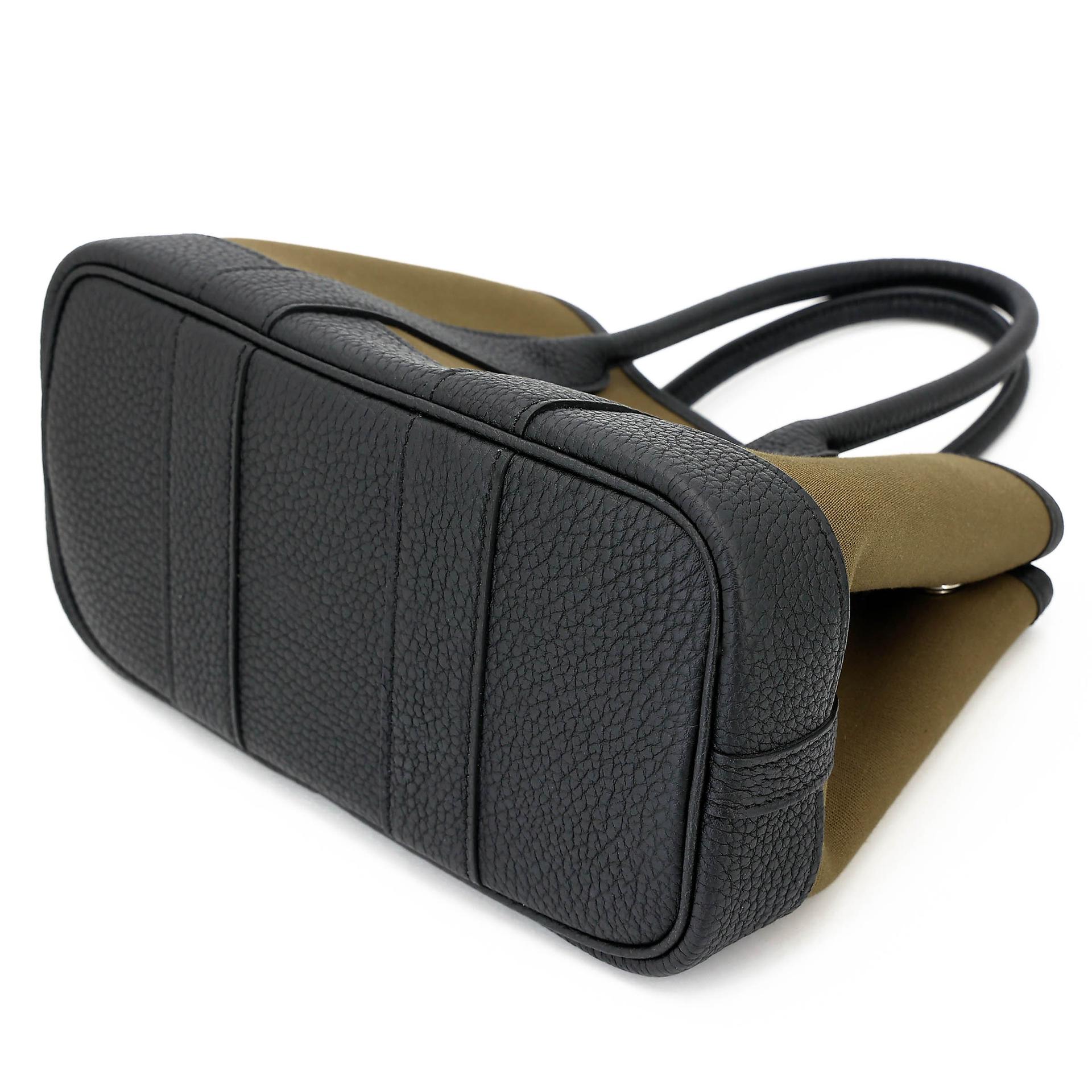 Brand New ( Rank N ) HERMÈS Neo Garden Party 23 Noir (89) Vert Olive (61) Negonda Toile Officier canvas Palladium hardware G (2026) - 4
