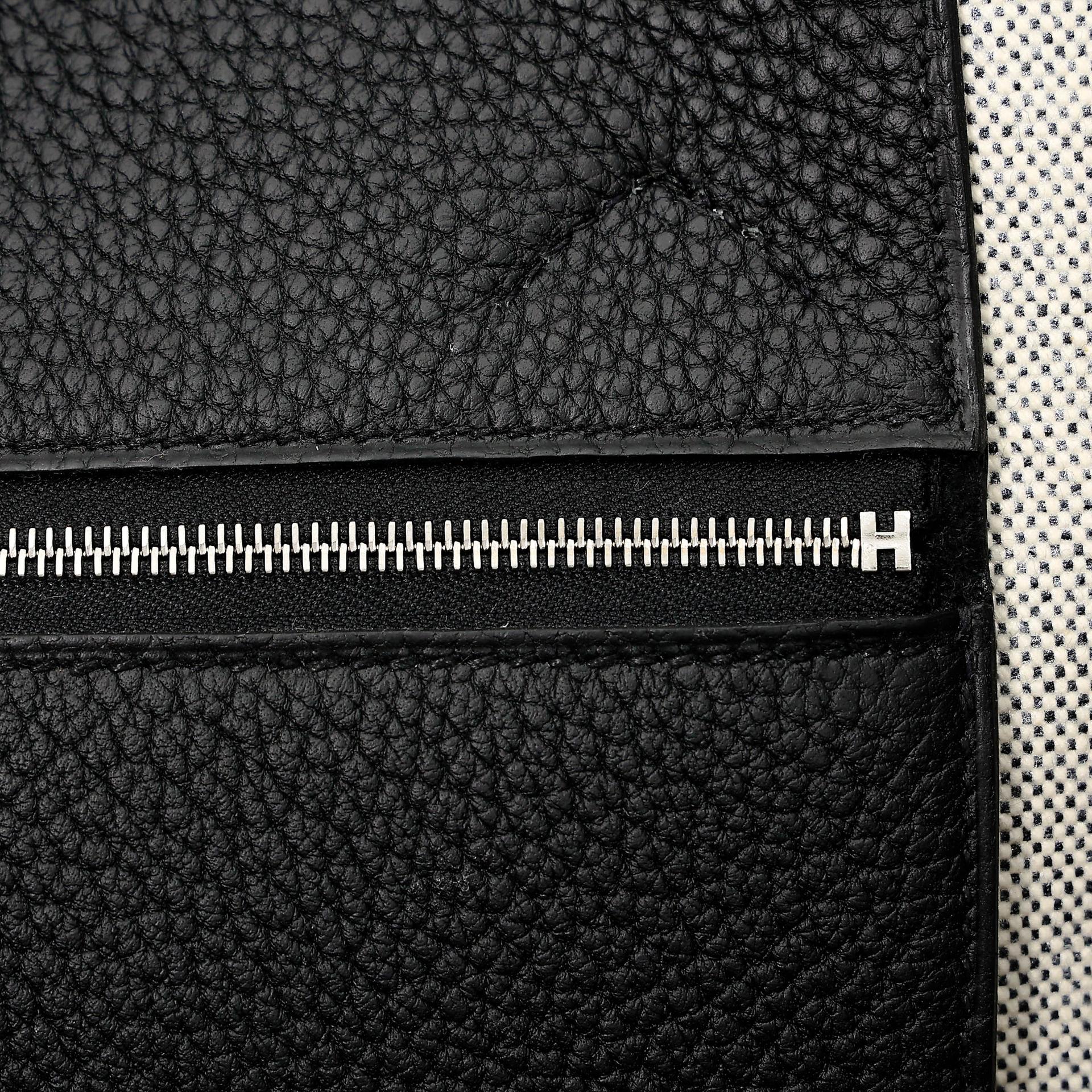 Unused ( Rank NS ) HERMÈS Neo Garden Voyage 41 Tote Bag Noir (89) Negonda Toile H canvas Palladium hardware K (2025) - 12