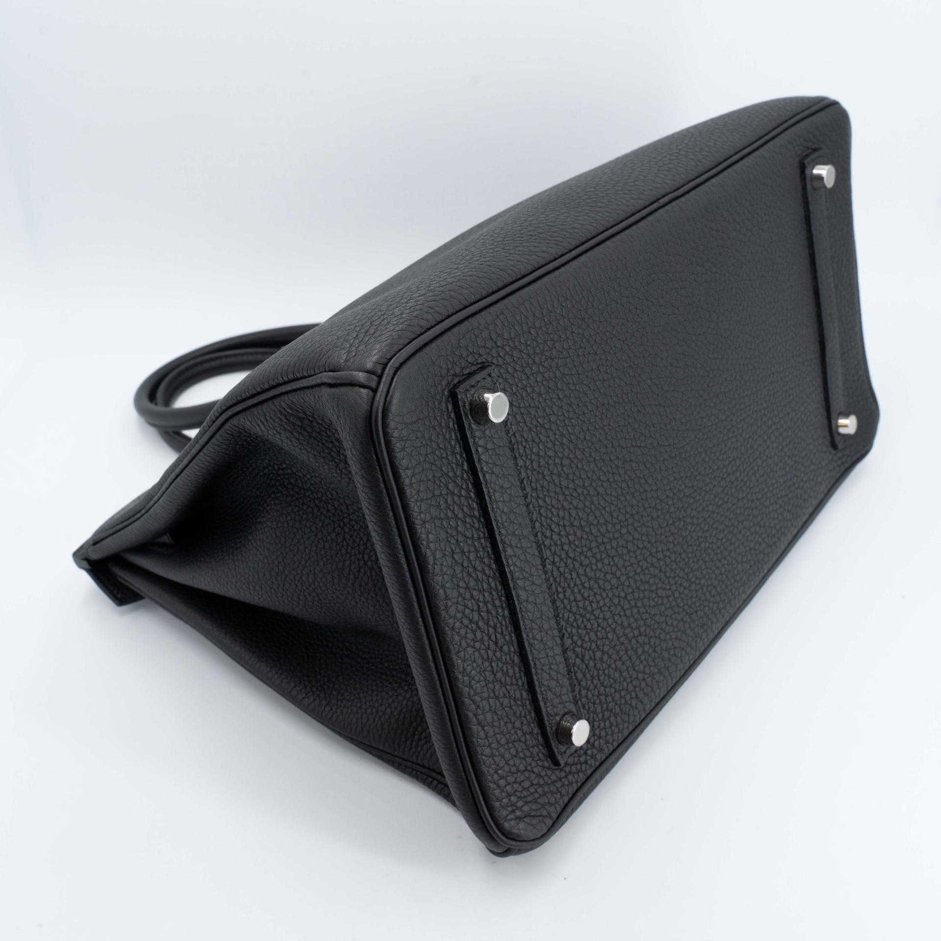 ランク NS 未使用品 HERMÈS エルメス バーキン35 ブラック (89) トゴ シルバー金具 R刻印 (2014) - 7