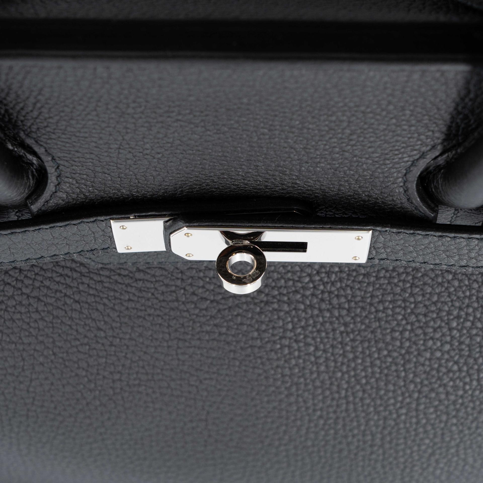 ランク NS 未使用品 HERMÈS エルメス バーキン35 ブラック (89) トゴ シルバー金具 R刻印 (2014) - 12