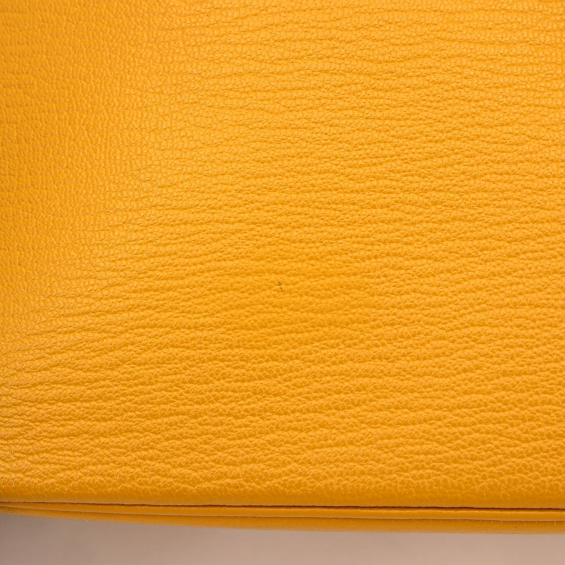 A美品 HERMÈS 愛馬仕 Mini Bolide 1923 9D 琥珀黃 Jaune Ambre Chevre Mysore山羊皮 銀扣 C刻 2018年 - 12