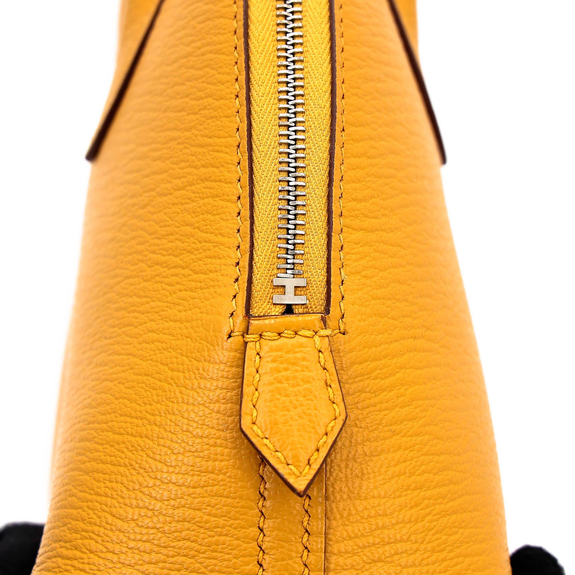 A美品 HERMÈS 愛馬仕 Mini Bolide 1923 9D 琥珀黃 Jaune Ambre Chevre Mysore山羊皮 銀扣 C刻 2018年 - 18
