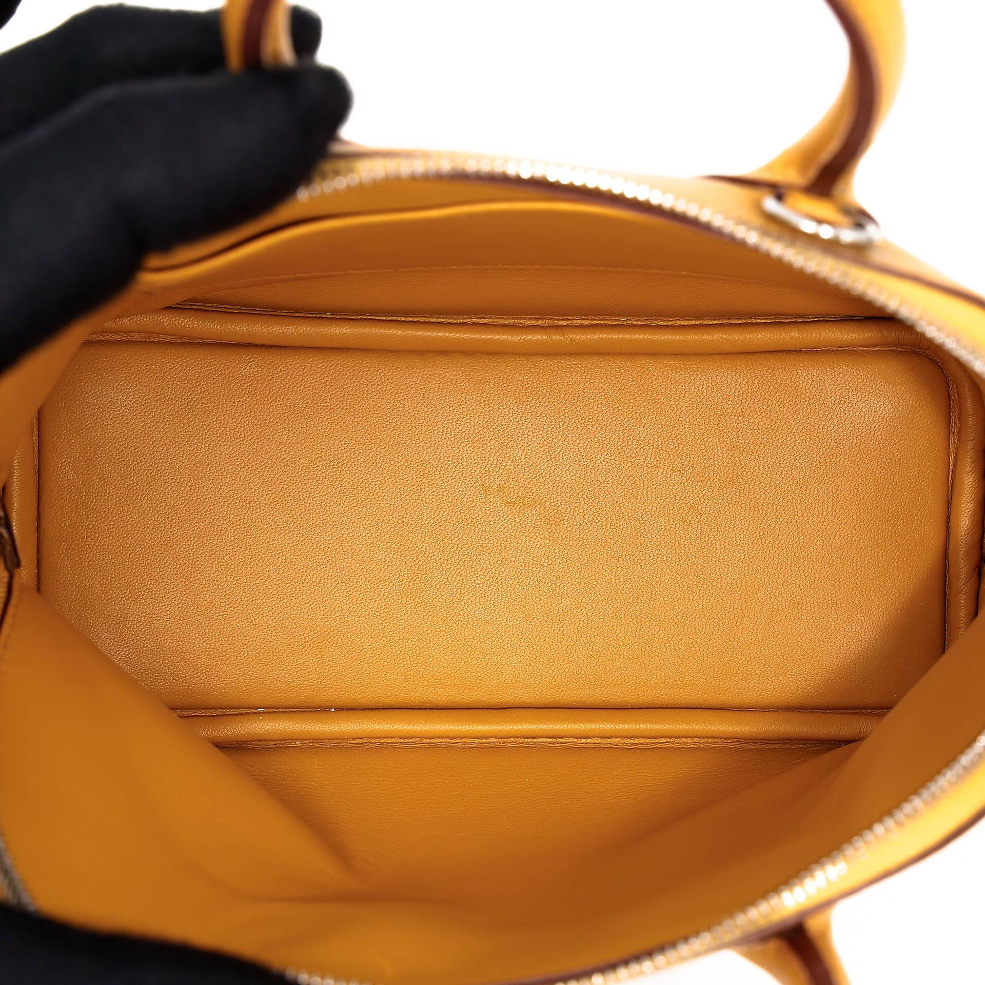 A美品 HERMÈS 愛馬仕 Mini Bolide 1923 9D 琥珀黃 Jaune Ambre Chevre Mysore山羊皮 銀扣 C刻 2018年 - 23