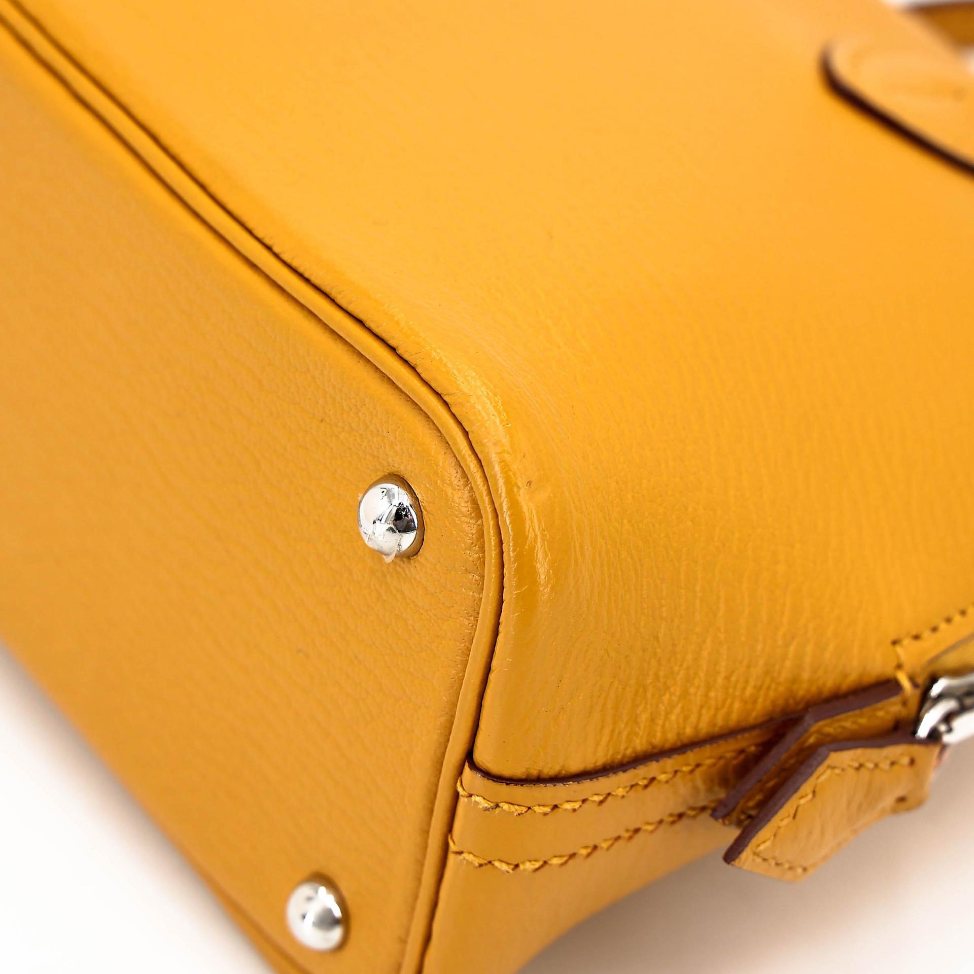 A美品 HERMÈS 愛馬仕 Mini Bolide 1923 9D 琥珀黃 Jaune Ambre Chevre Mysore山羊皮 銀扣 C刻 2018年 - 10