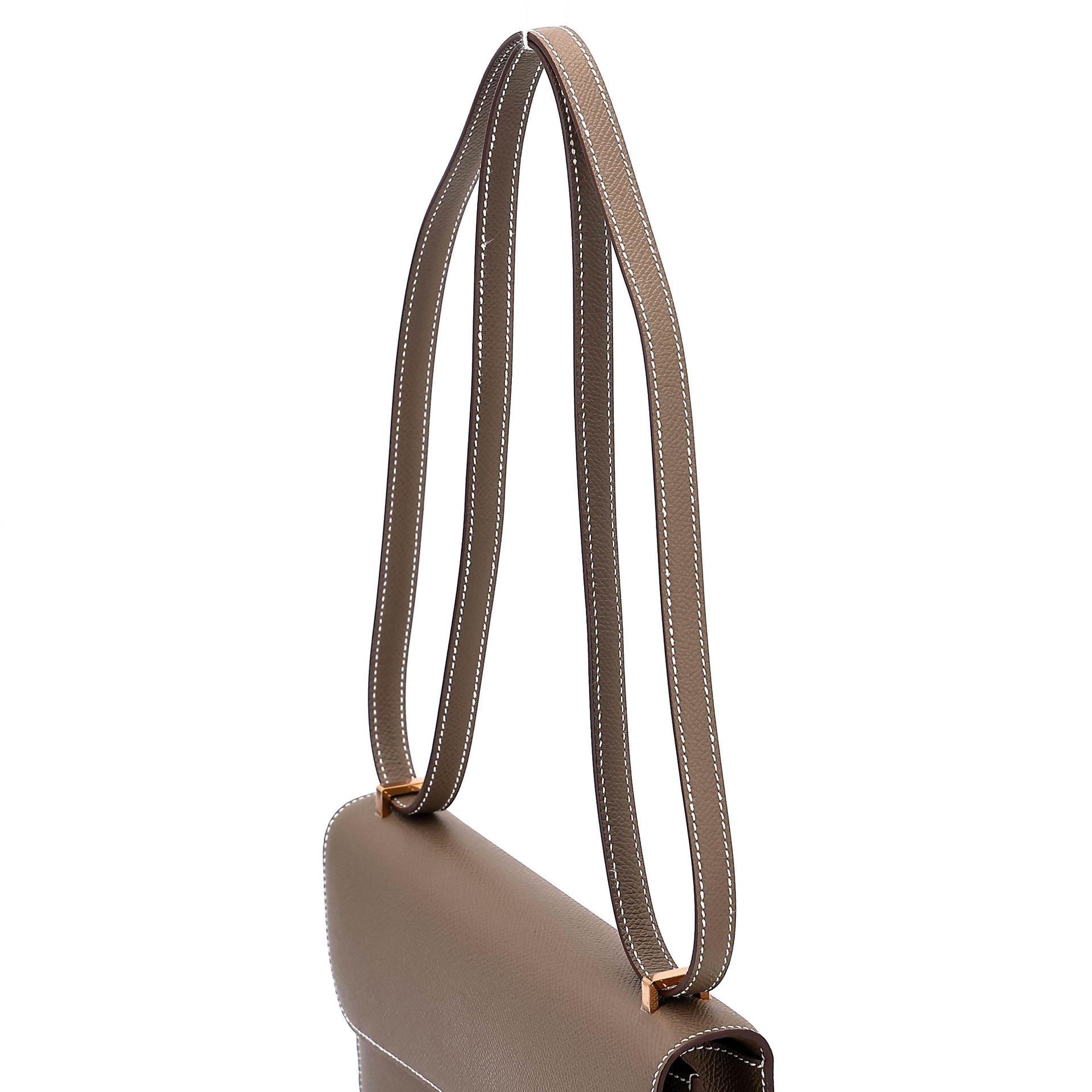 未使用保存品 HERMÈS 愛馬仕 Constance 康康 Elan 18 大象灰 Etoupe Epsom牛皮 玫瑰金扣 W刻 2024年 - 3