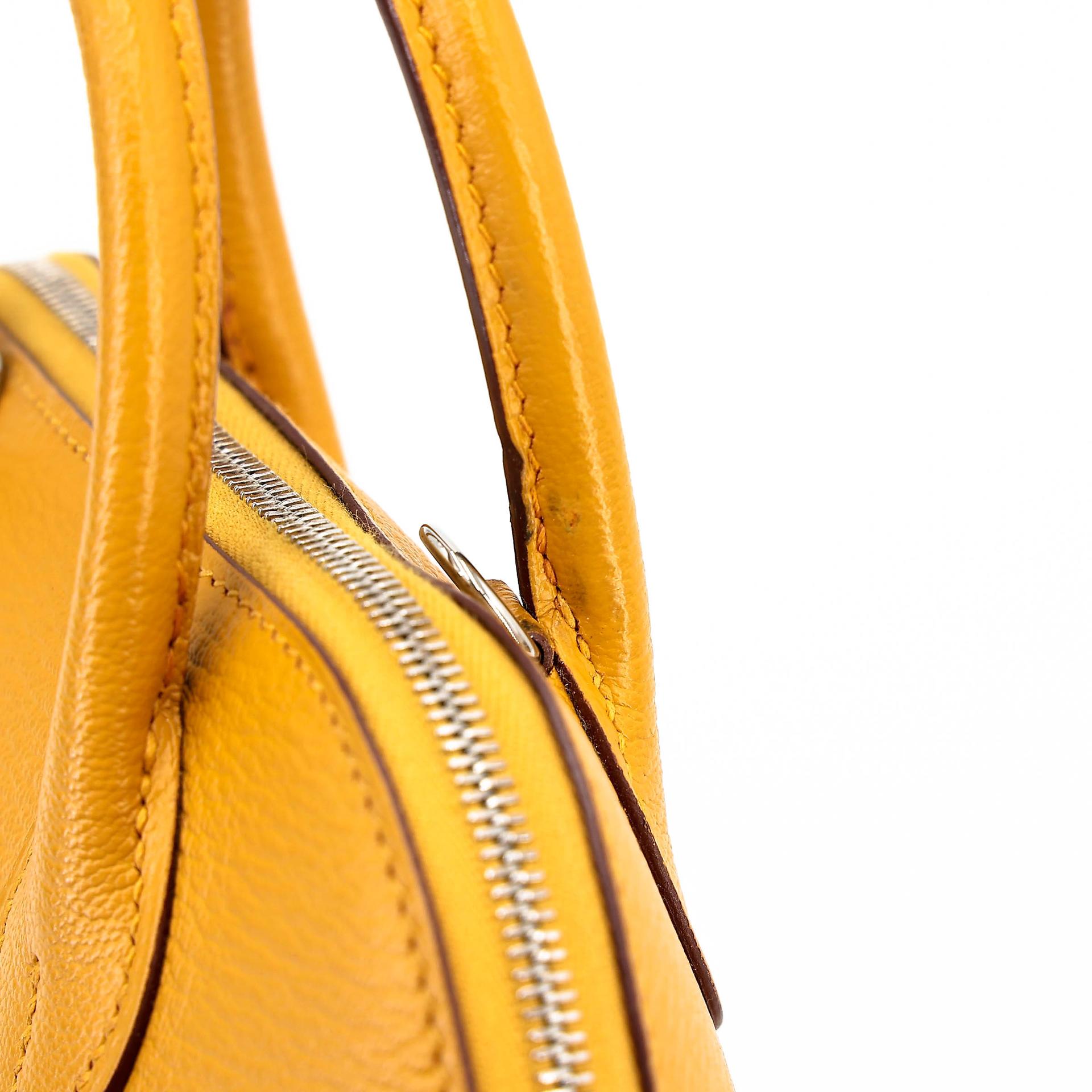 A美品 HERMÈS 愛馬仕 Mini Bolide 1923 9D 琥珀黃 Jaune Ambre Chevre Mysore山羊皮 銀扣 C刻 2018年 - 13