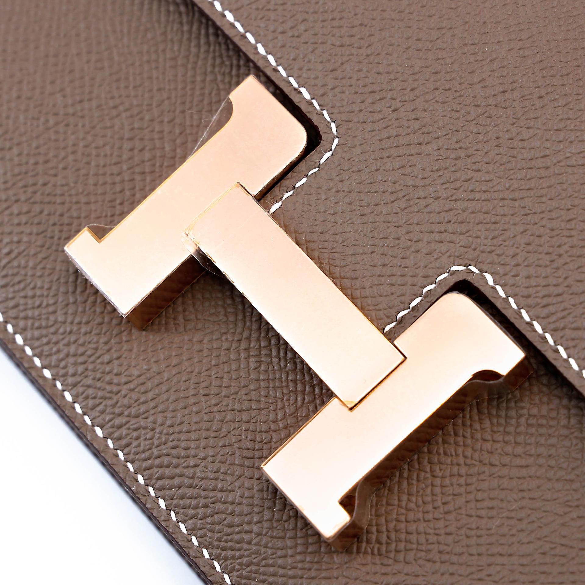 未使用保存品 HERMÈS 愛馬仕 Constance 康康 Elan 18 大象灰 Etoupe Epsom牛皮 玫瑰金扣 W刻 2024年 - 8