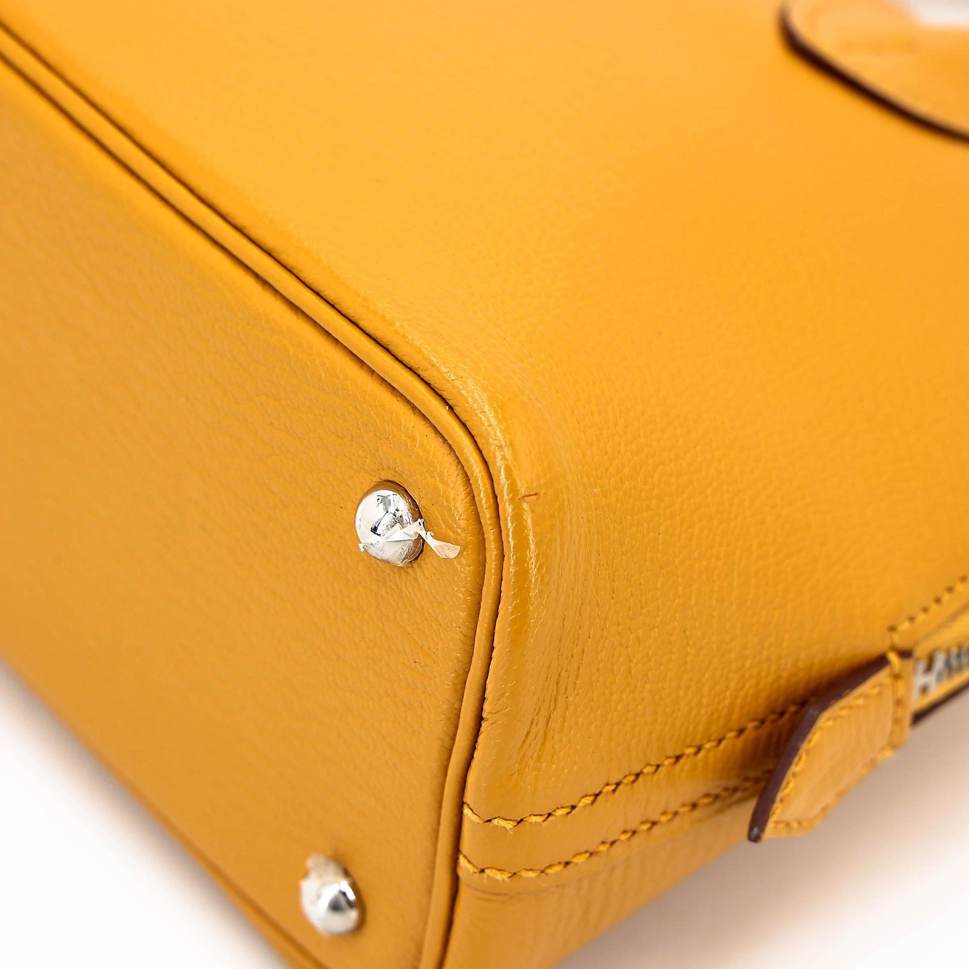 A美品 HERMÈS 愛馬仕 Mini Bolide 1923 9D 琥珀黃 Jaune Ambre Chevre Mysore山羊皮 銀扣 C刻 2018年 - 8