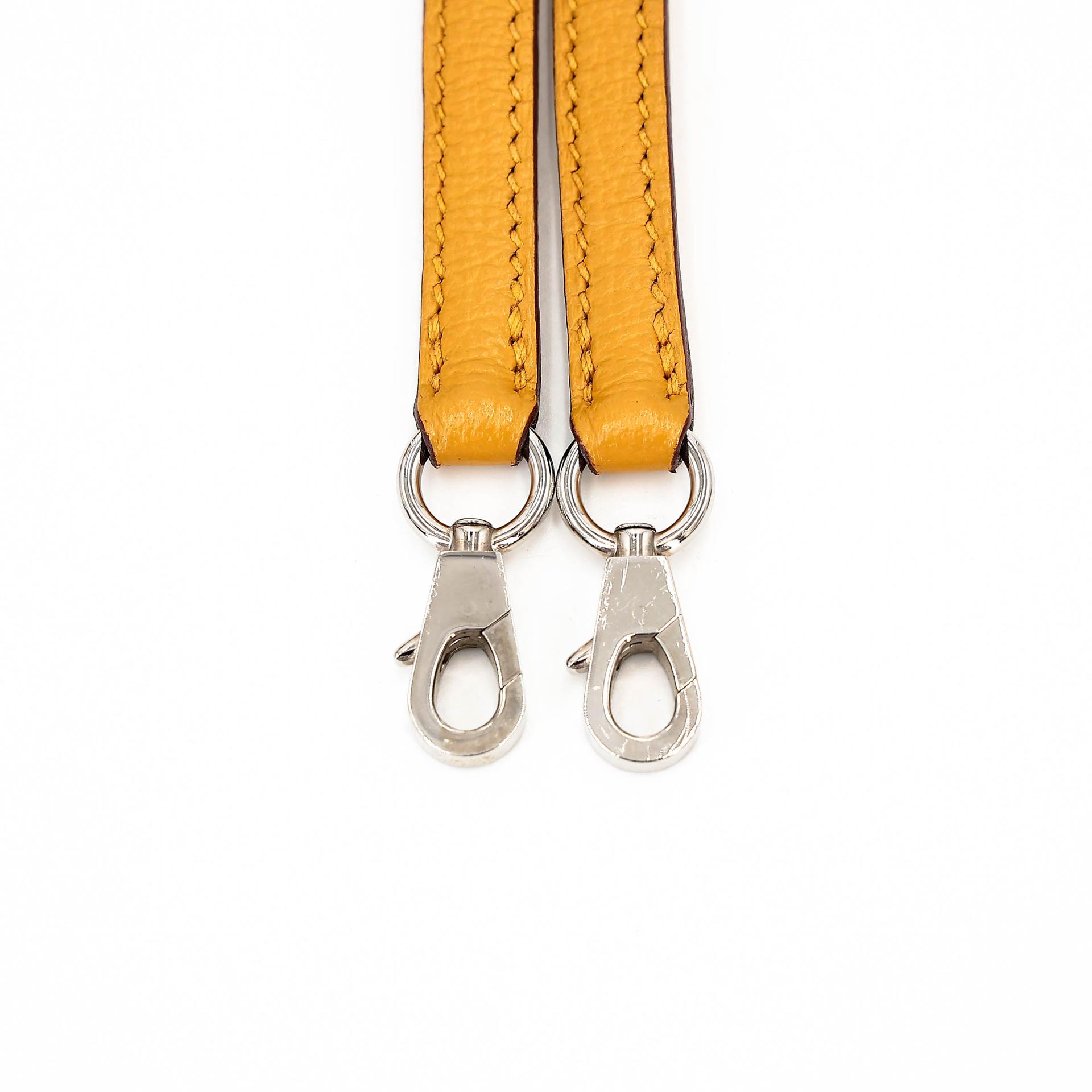 A美品 HERMÈS 愛馬仕 Mini Bolide 1923 9D 琥珀黃 Jaune Ambre Chevre Mysore山羊皮 銀扣 C刻 2018年 - 26