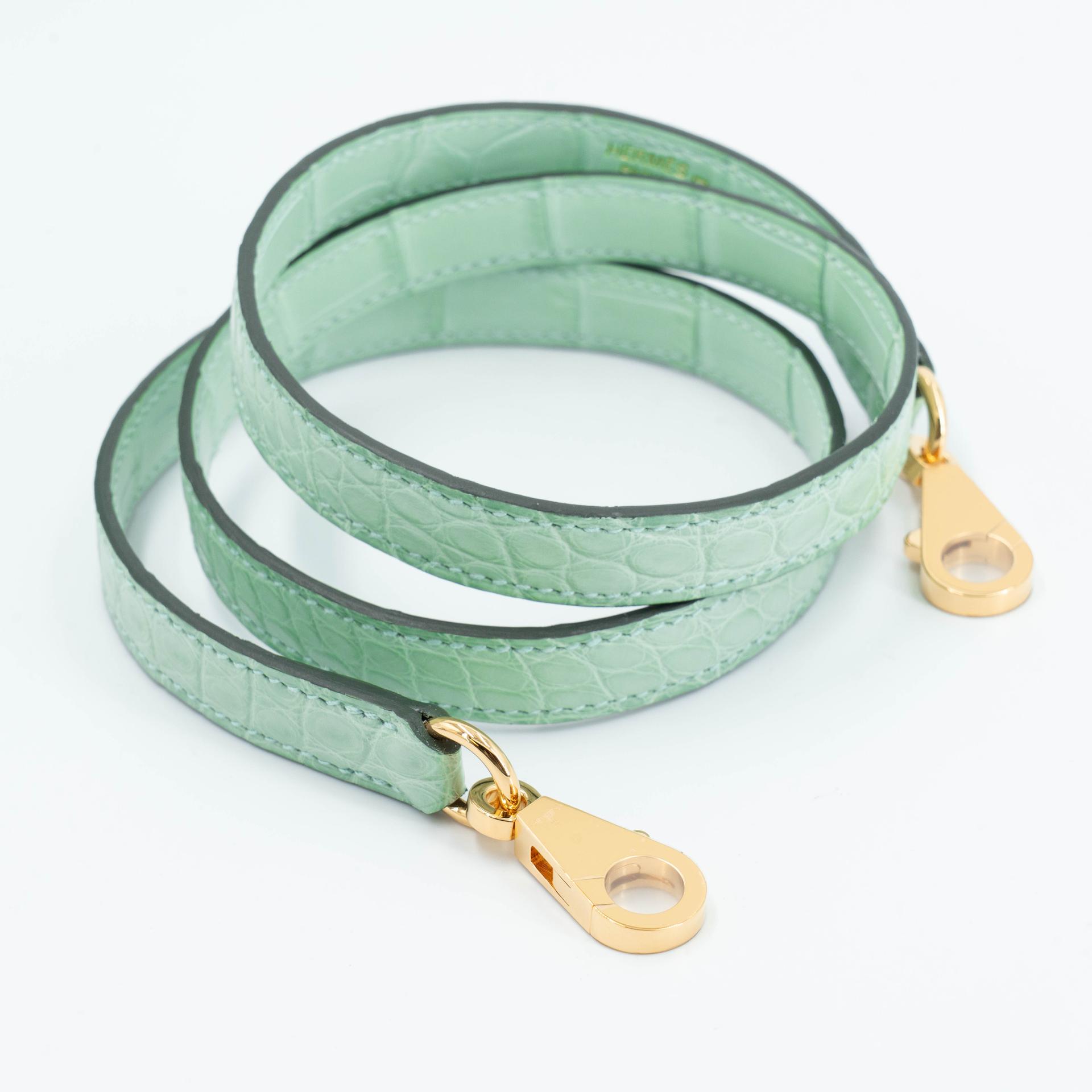 Unused ( Rank NS ) HERMÈS Kelly 25 Vert d’Eau (6U) Matte Alligator Gold hardware W (2024) - 21