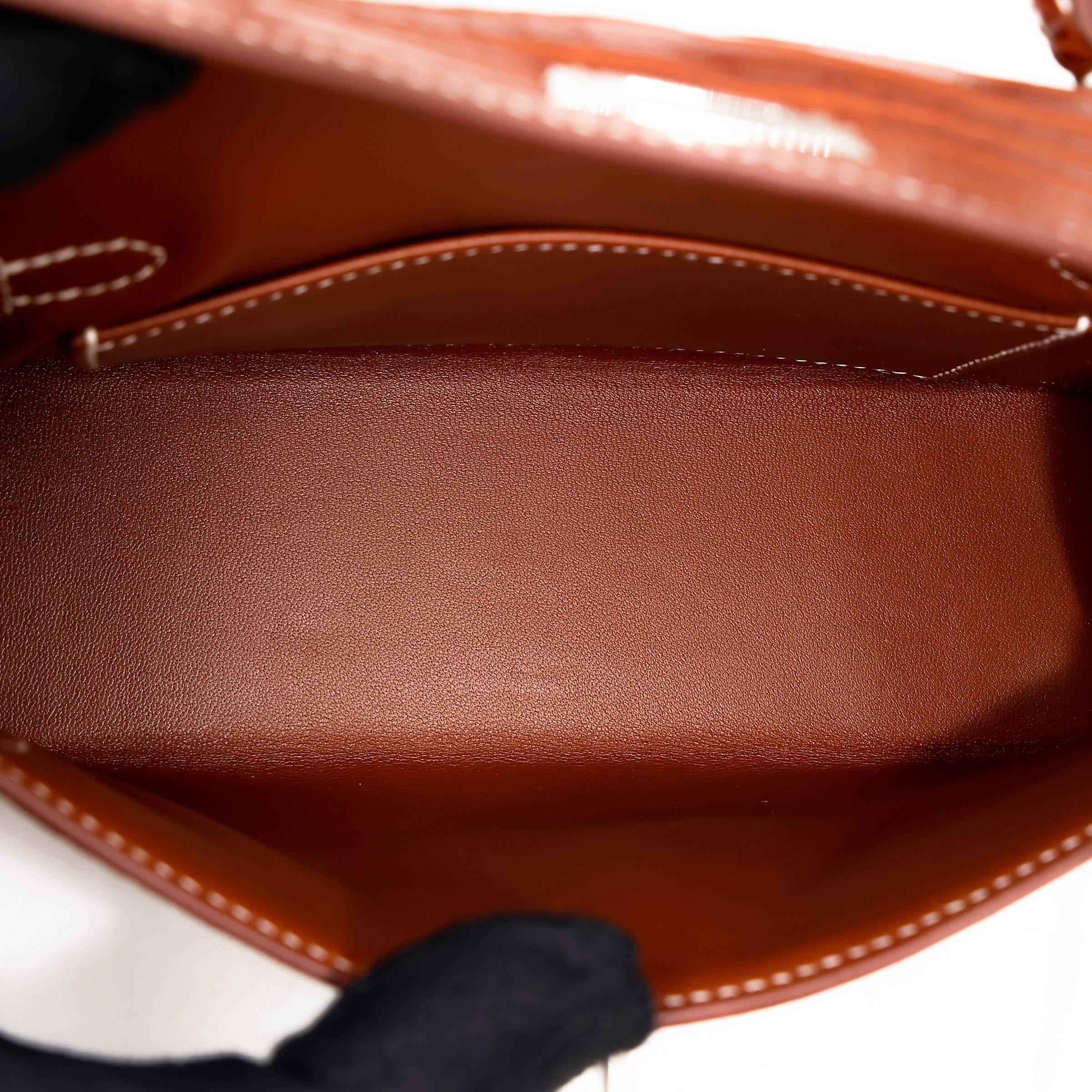 Brand New ( Rank N ) HERMÈS Mini Kelly II Fauve (34) Matte Alligator Barenia Palladium hardware K (2025) - 17
