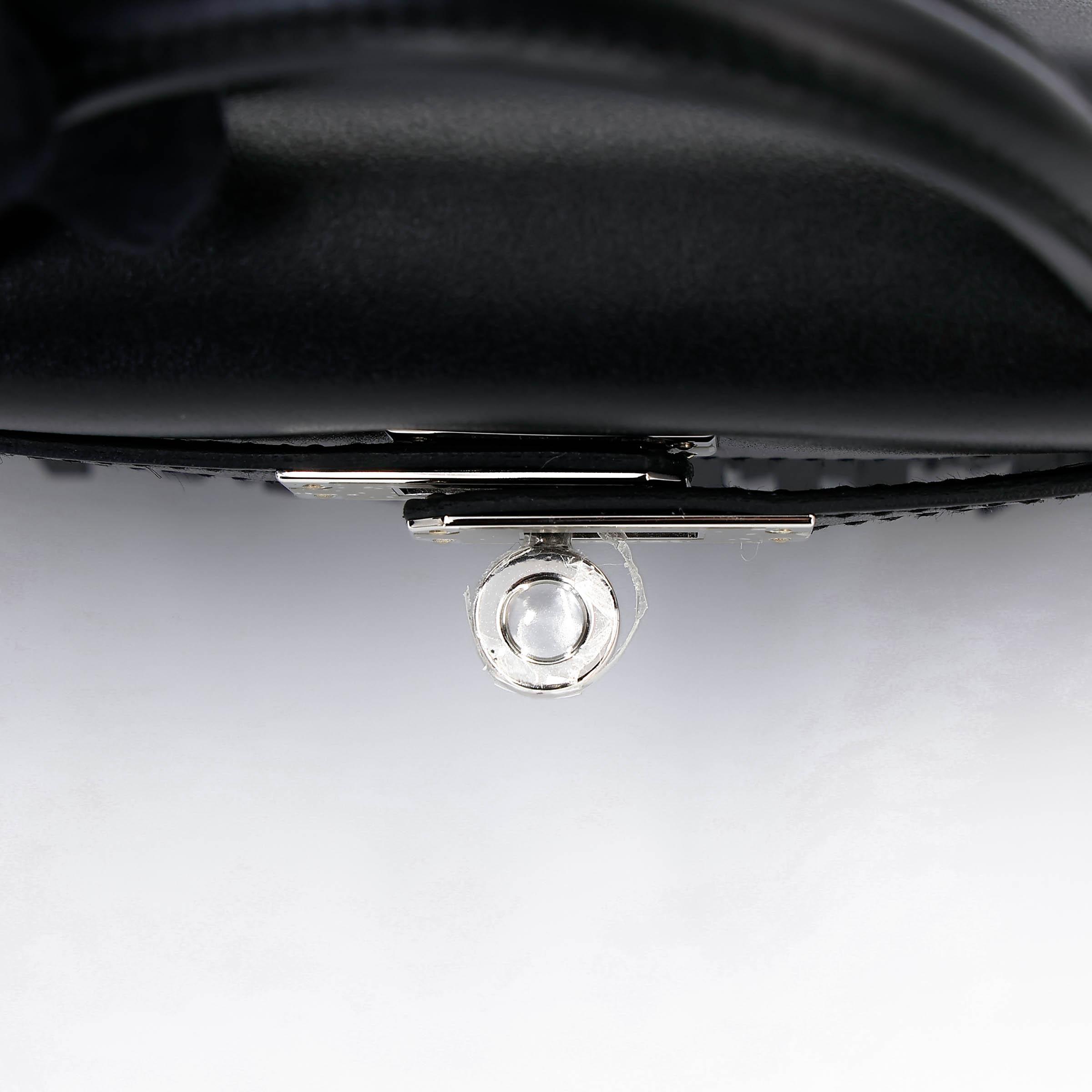 全新 HERMÈS 爱马仕 限量收藏款 Mini Kelly 二代 Pampilles 89 黑色 Noir (Black) Tadelakt皮 Sombrero皮 银扣 G刻 2026年 - 9