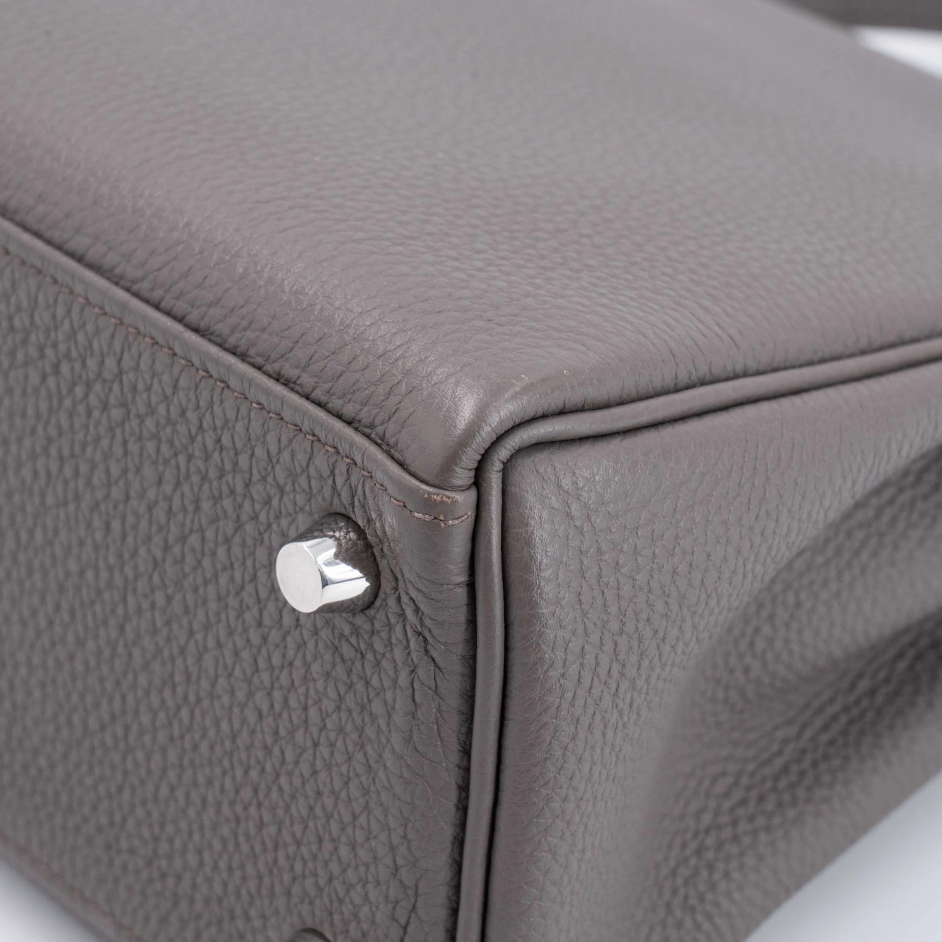 ランク A HERMÈS エルメス ケリー25 エタン (8F) トゴ シルバー金具 C刻印 (2018) - 10