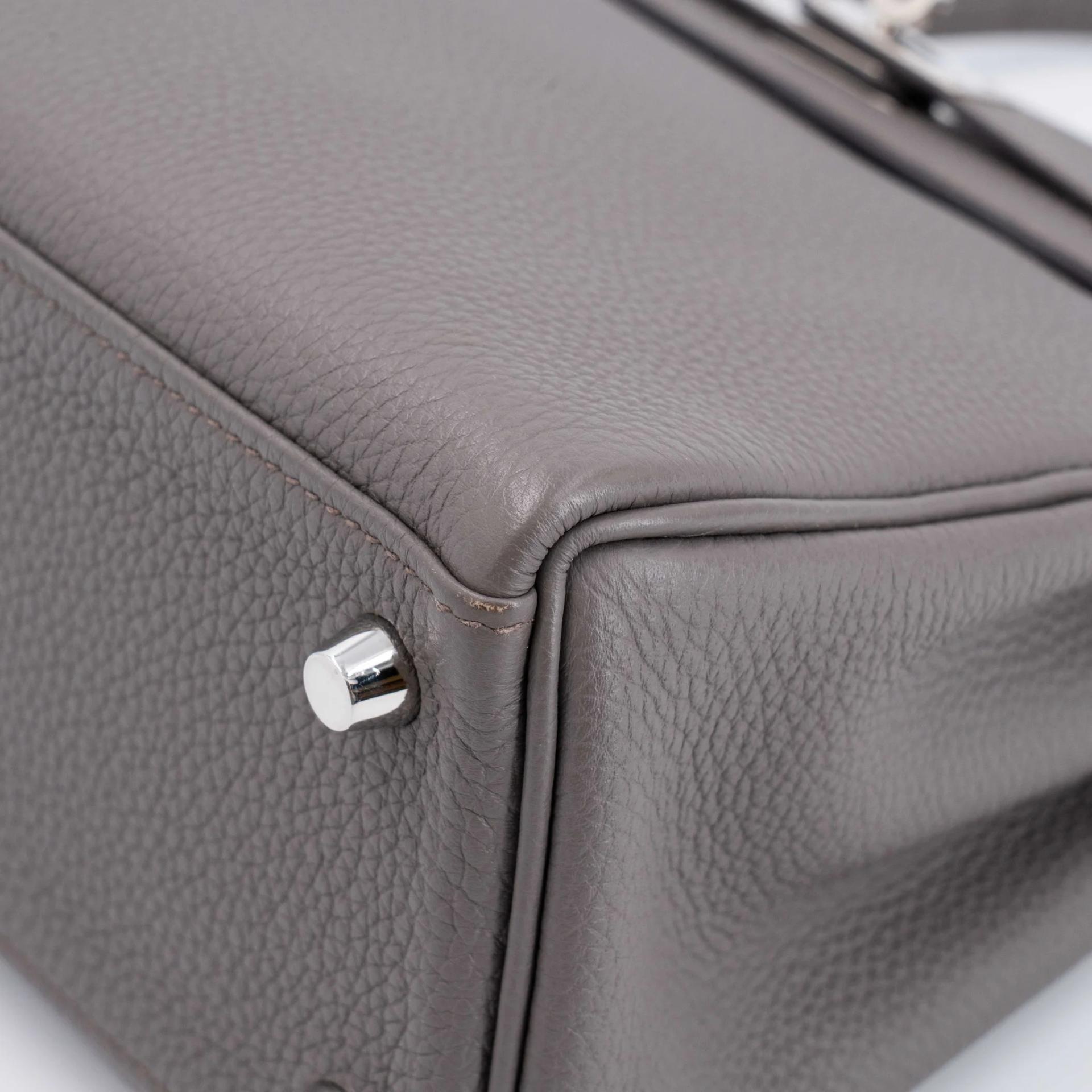 ランク A HERMÈS エルメス ケリー25 エタン (8F) トゴ シルバー金具 C刻印 (2018) - 9