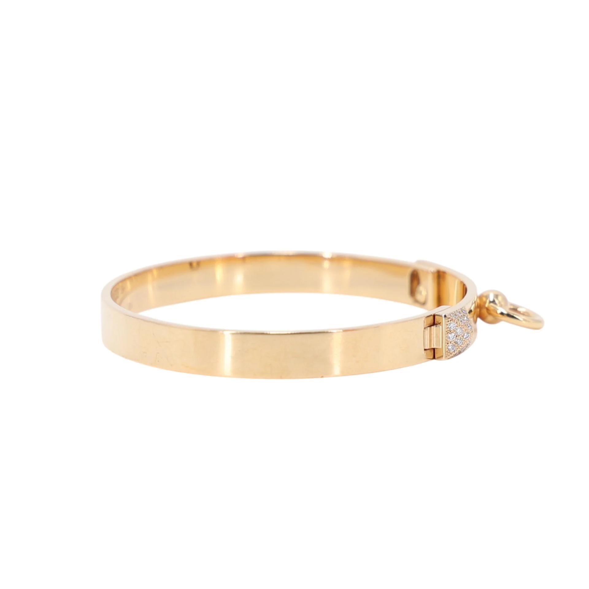 Very Good ( Rank A) HERMÈS Collier de chien bracelet, small model SH Rose Gold Rose Gold hardware - 5