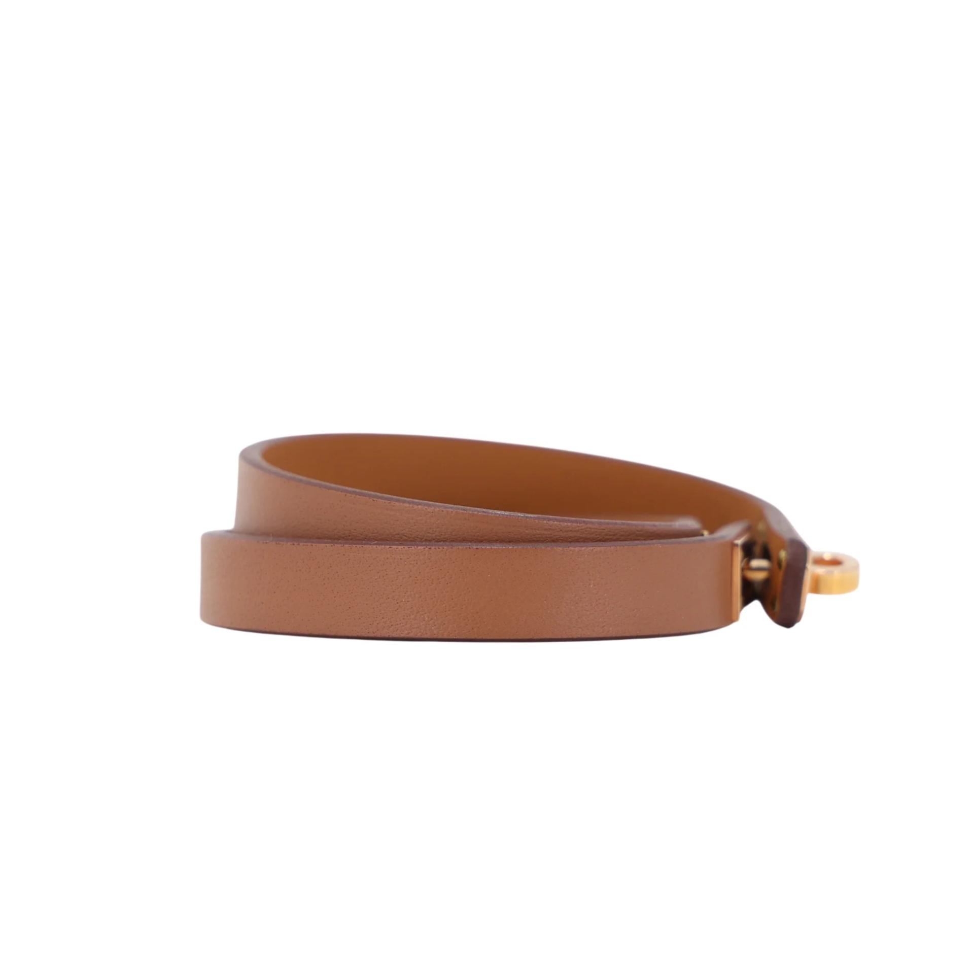 Very Good ( Rank A) HERMÈS Mini Kelly Double Tour bracelet T3 Gold (37) Swift Rose Gold hardware B (2023) - 4