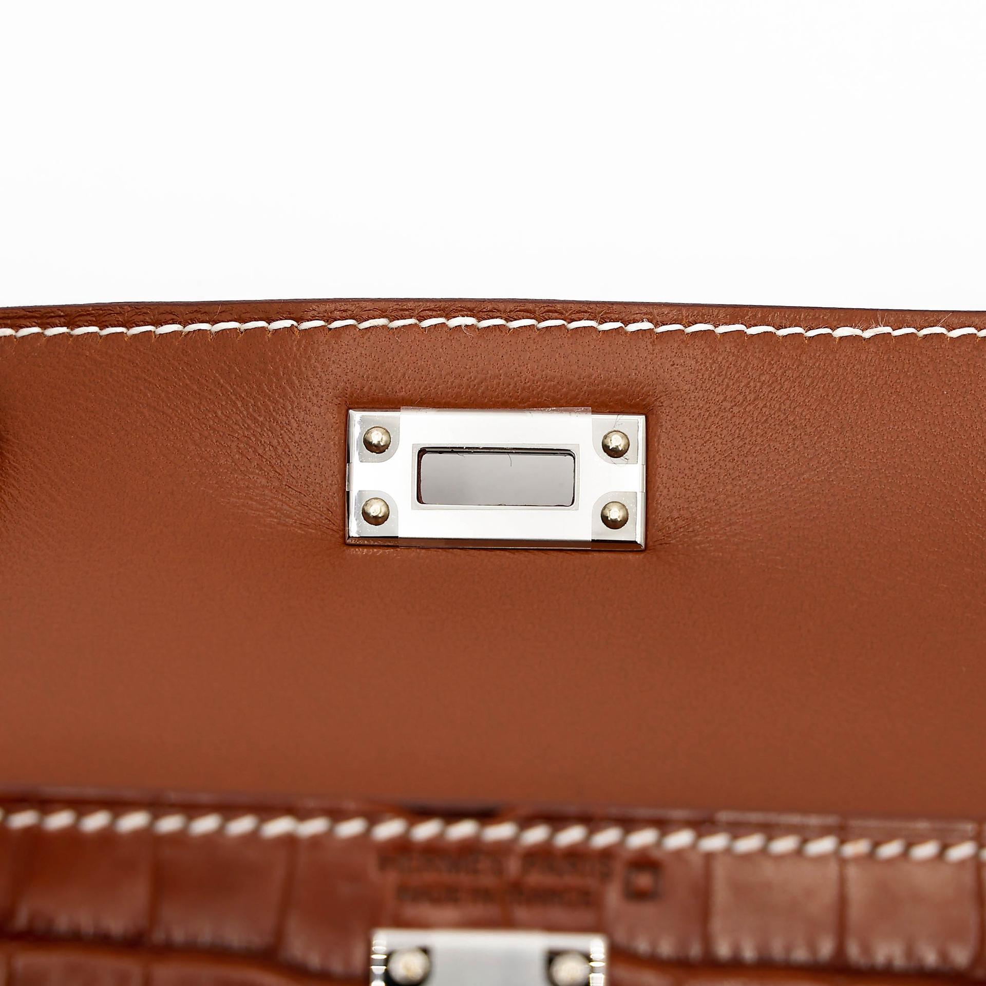 ランク N 新品 HERMÈS エルメス ミニケリー2 フォーブ (34) クロコダイル アリゲーター マット バレニア シルバー金具 K刻印 (2025) - 11