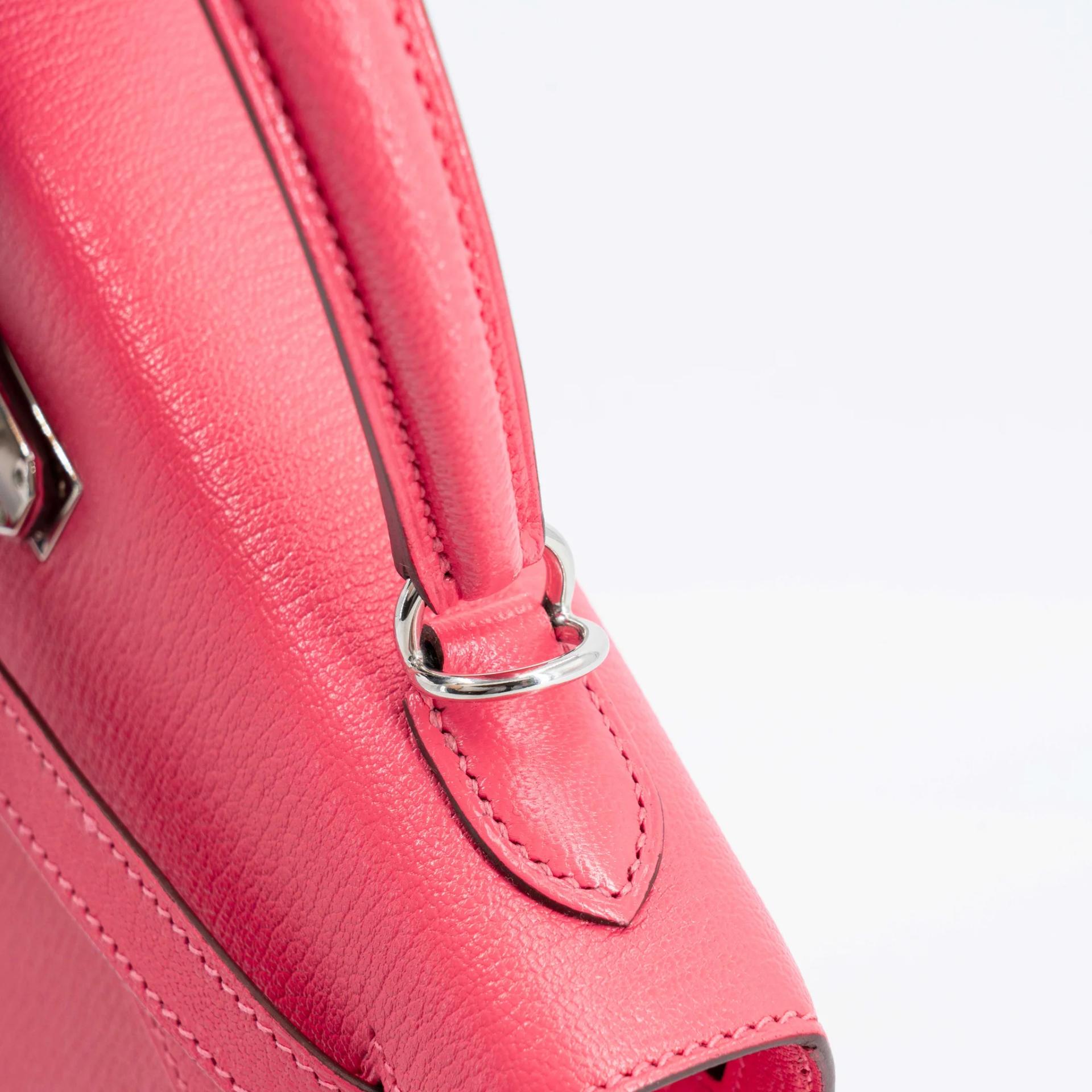 Unused ( Rank NS ) HERMÈS Kelly 25 Sellier Rose Lipstick (U5) Chevre Palladium hardware Y (2020) - 14