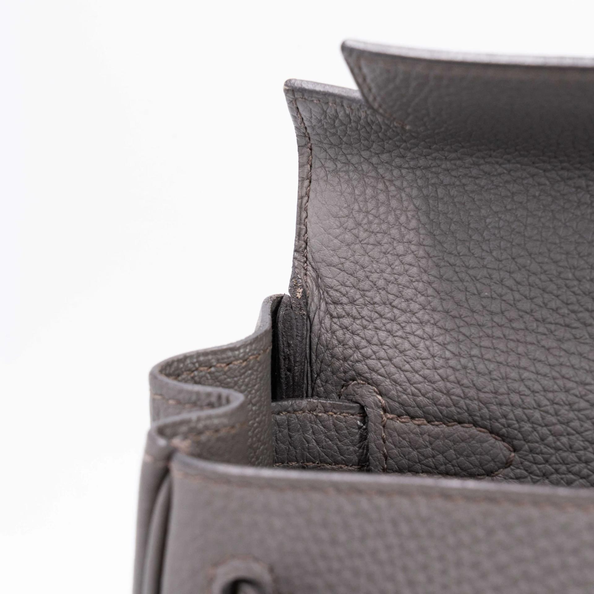 ランク A HERMÈS エルメス ケリー25 エタン (8F) トゴ シルバー金具 C刻印 (2018) - 23