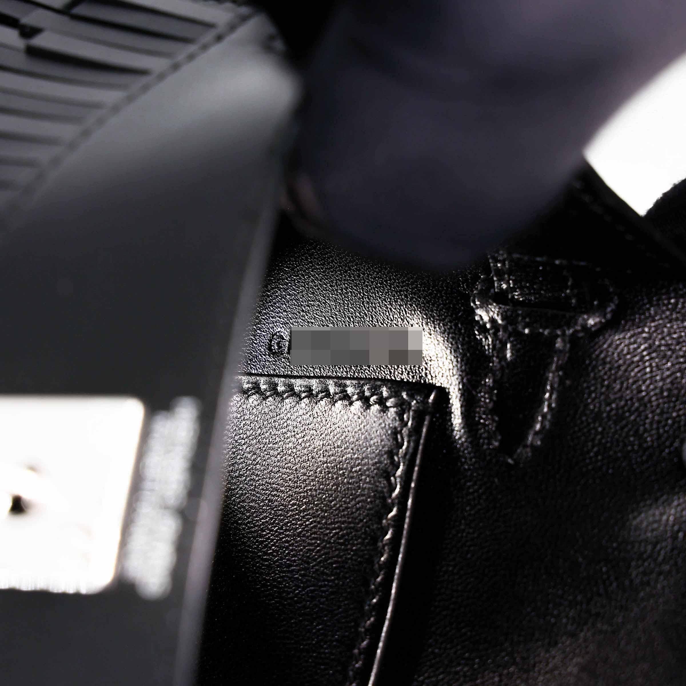 全新 HERMÈS 爱马仕 限量收藏款 Mini Kelly 二代 Pampilles 89 黑色 Noir (Black) Tadelakt皮 Sombrero皮 银扣 G刻 2026年 - 14