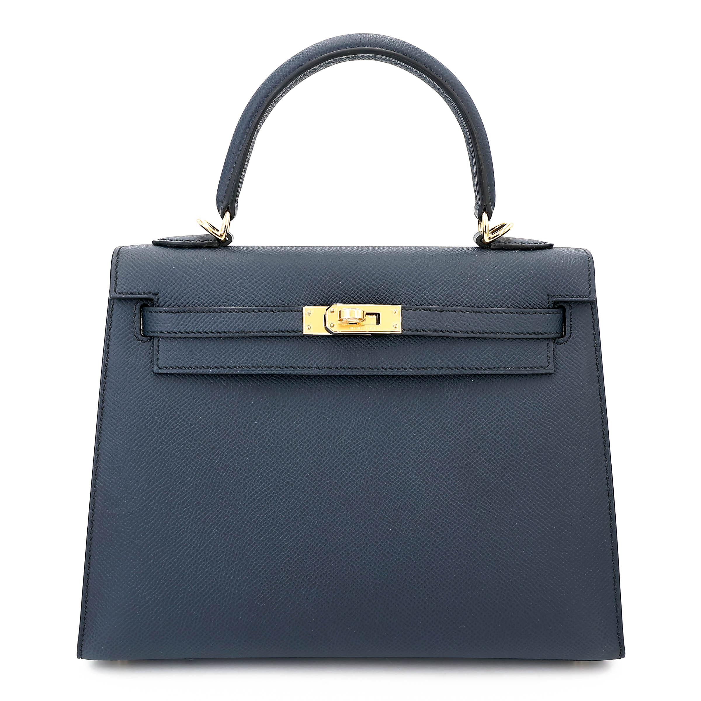 Kelly 25 Sellier Bleu Indigo (76)