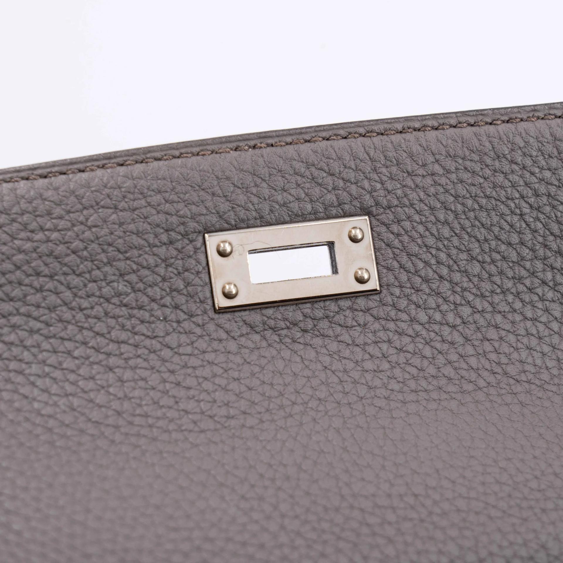 ランク A HERMÈS エルメス ケリー25 エタン (8F) トゴ シルバー金具 C刻印 (2018) - 17
