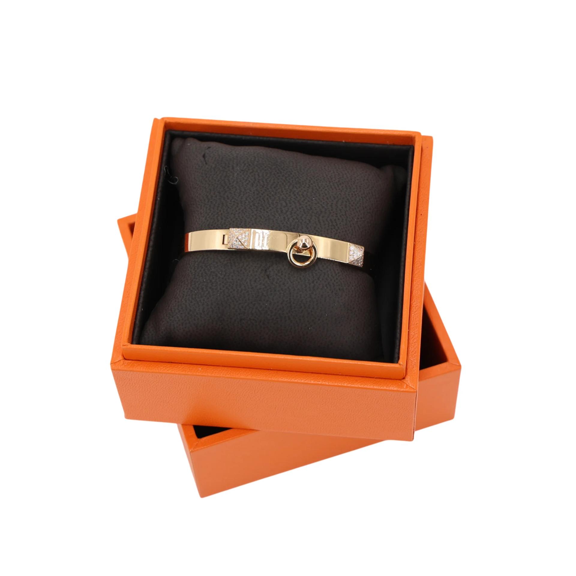 Very Good ( Rank A) HERMÈS Collier de chien bracelet, small model SH Rose Gold Rose Gold hardware - 3