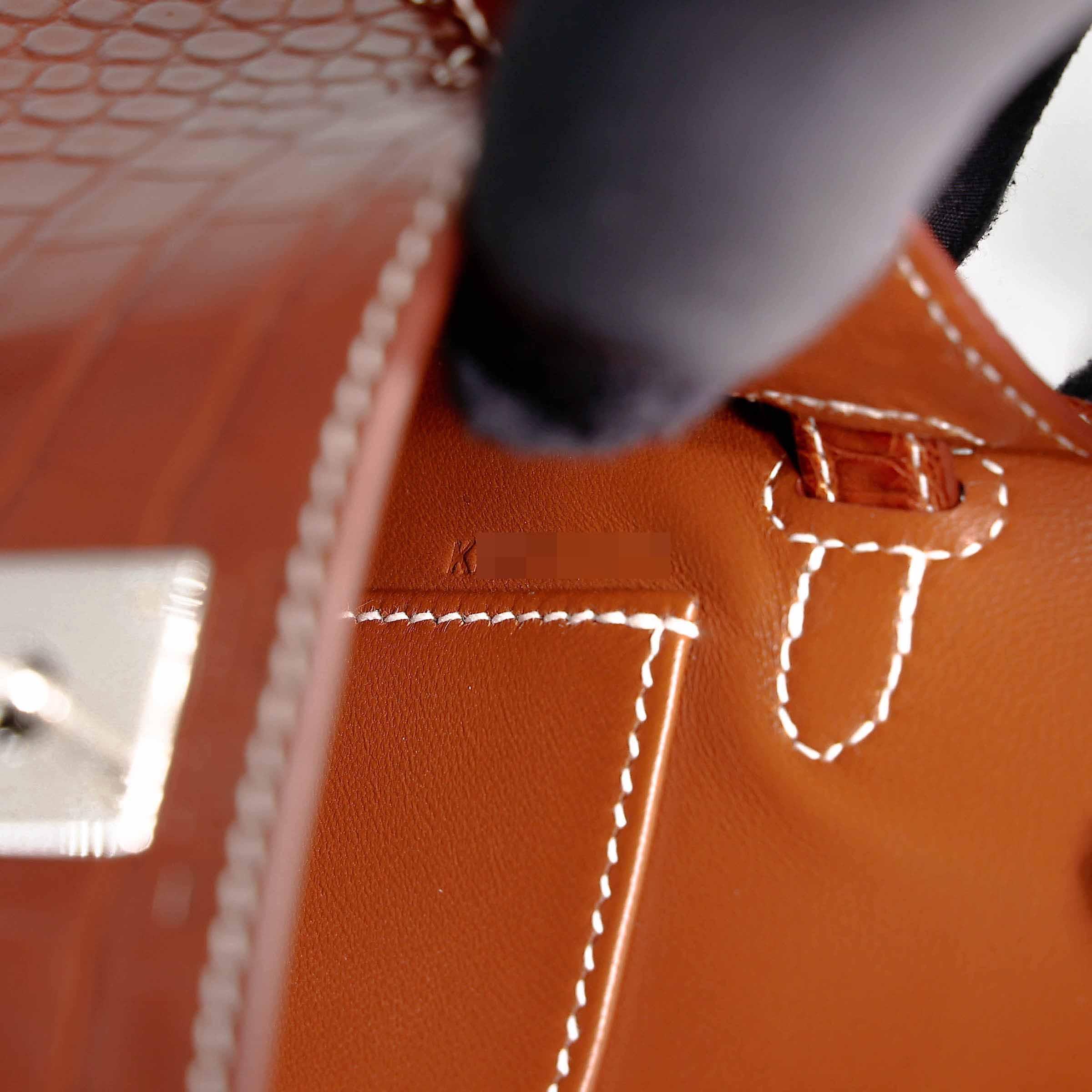 Brand New ( Rank N ) HERMÈS Mini Kelly II Fauve (34) Matte Alligator Barenia Palladium hardware K (2025) - 14