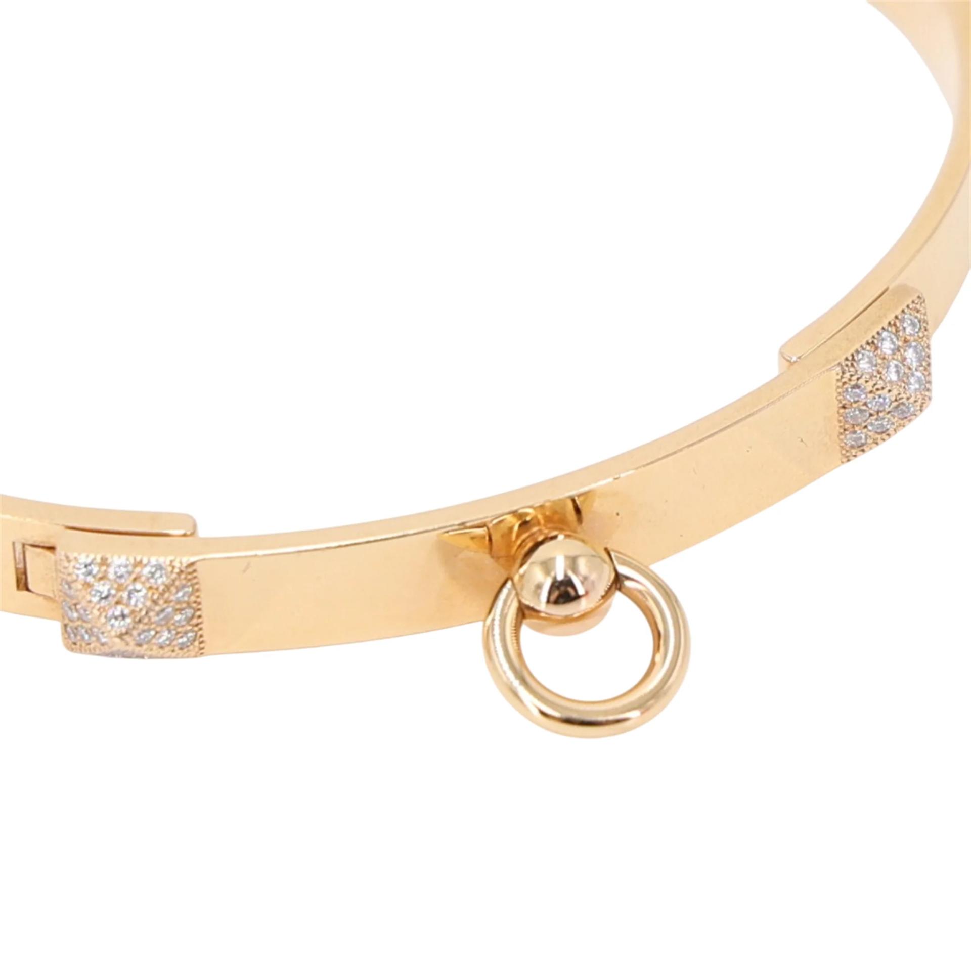 Very Good ( Rank A) HERMÈS Collier de chien bracelet, small model SH Rose Gold Rose Gold hardware - 6