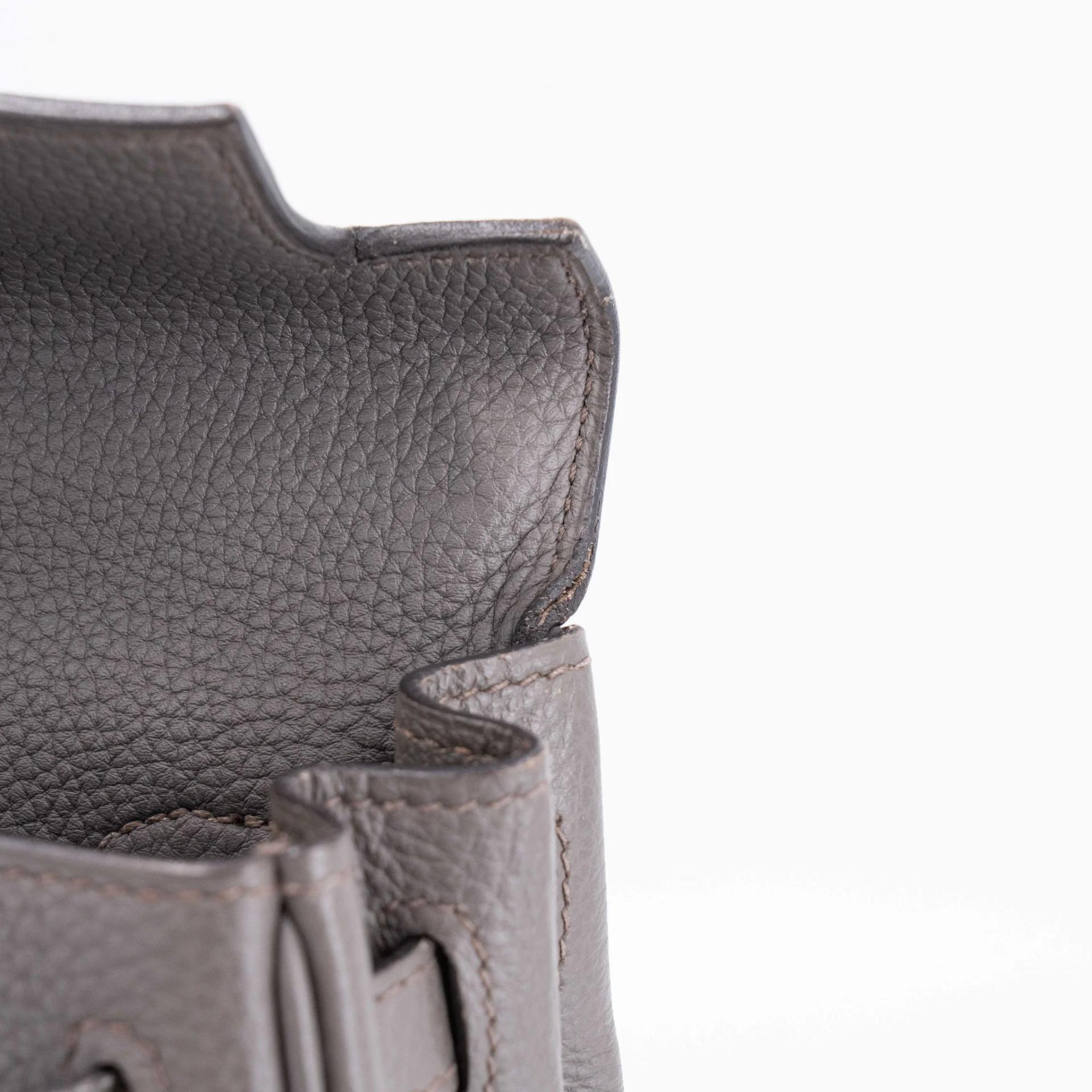 ランク A HERMÈS エルメス ケリー25 エタン (8F) トゴ シルバー金具 C刻印 (2018) - 24