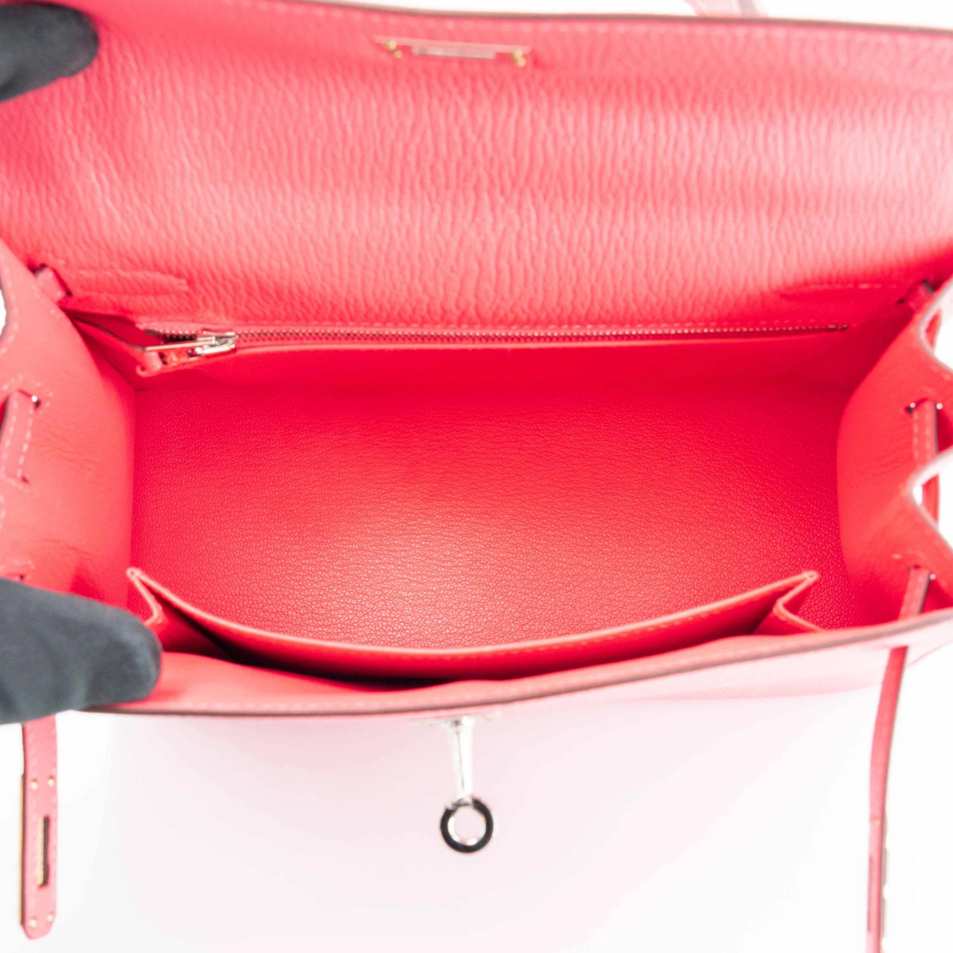 Unused ( Rank NS ) HERMÈS Kelly 25 Sellier Rose Lipstick (U5) Chevre Palladium hardware Y (2020) - 20