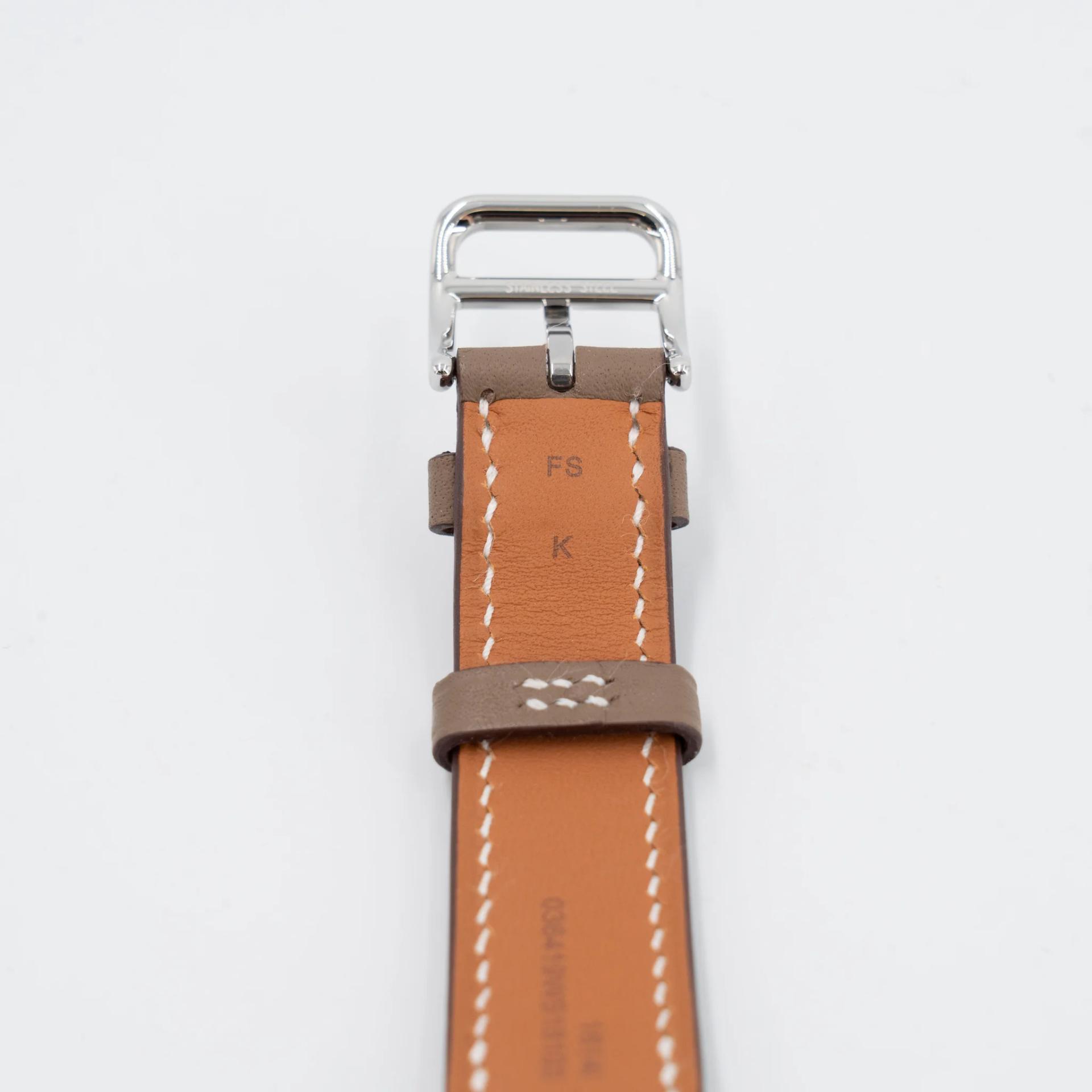全新 HERMÈS 愛馬仕 Heure H 腕錶 21mm 18 大象灰 Etoupe Swift 皮 銀扣 - 11