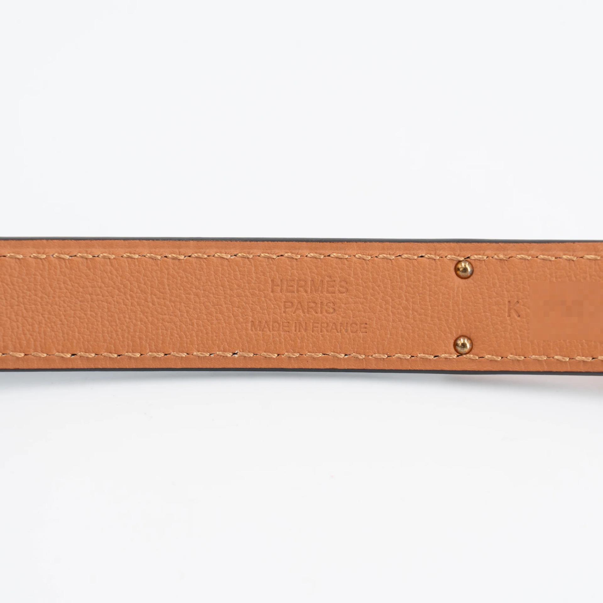 全新 HERMÈS 爱马仕 Kelly 腰带 18 大象灰 Etoupe 37 金棕色 Gold Epsom 皮 玫瑰金扣 K刻 2025年 - 11