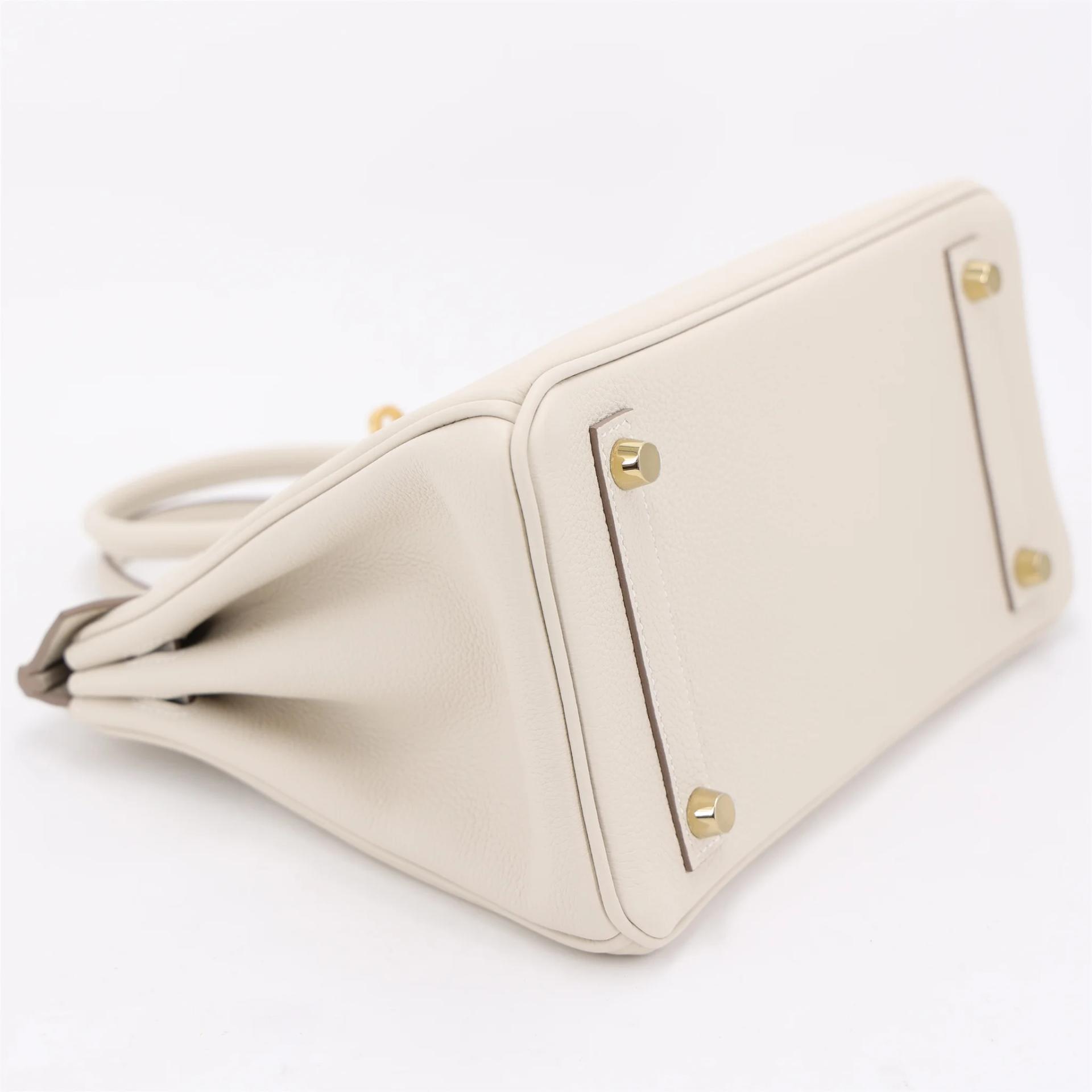 Brand New ( Rank N ) HERMÈS Birkin 25 Craie (10) Togo Gold hardware K (2025) - 4