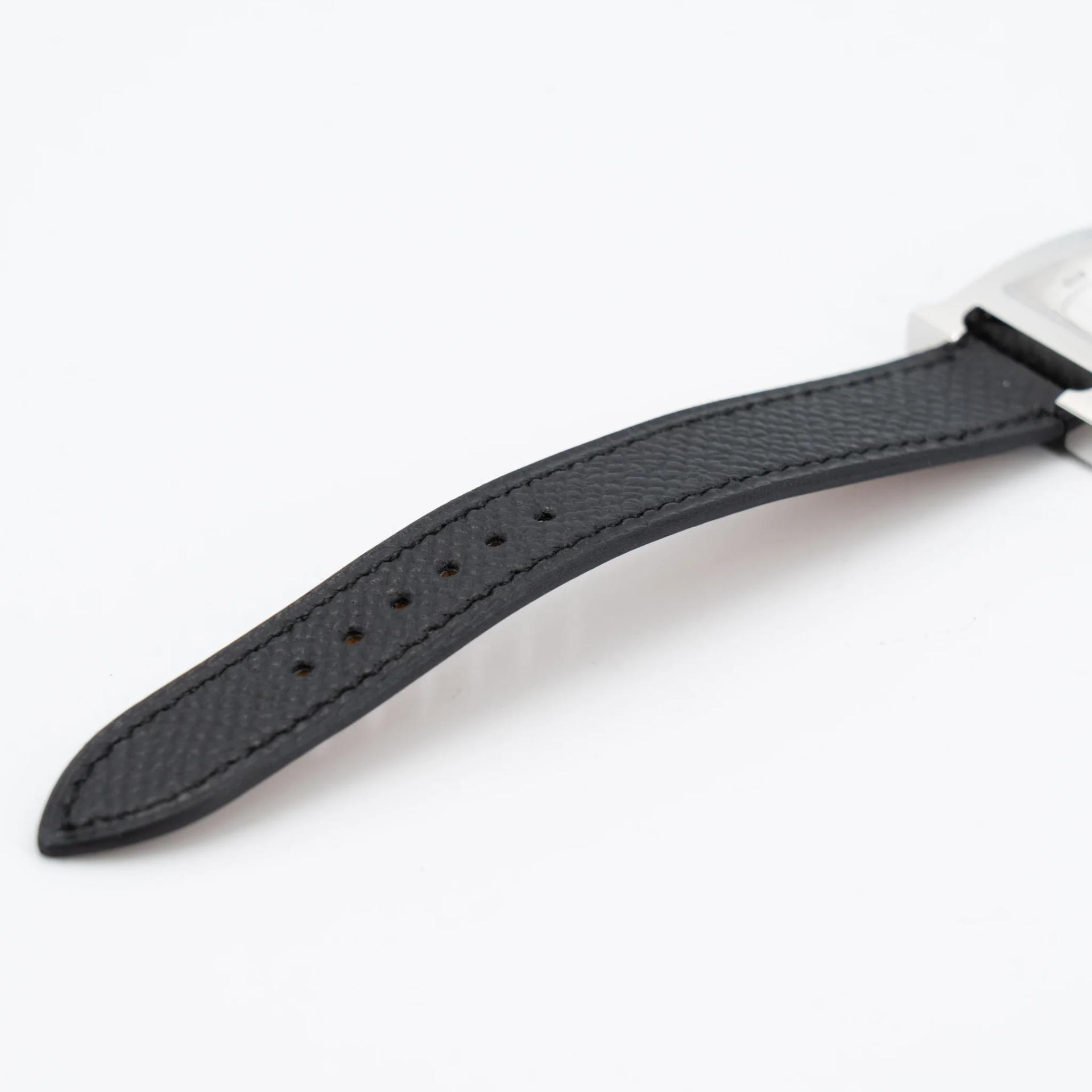 全新 HERMÈS 愛馬仕 Heure H 腕錶 21mm 89 黑色 Noir (Black) Epsom 皮 銀扣 - 7
