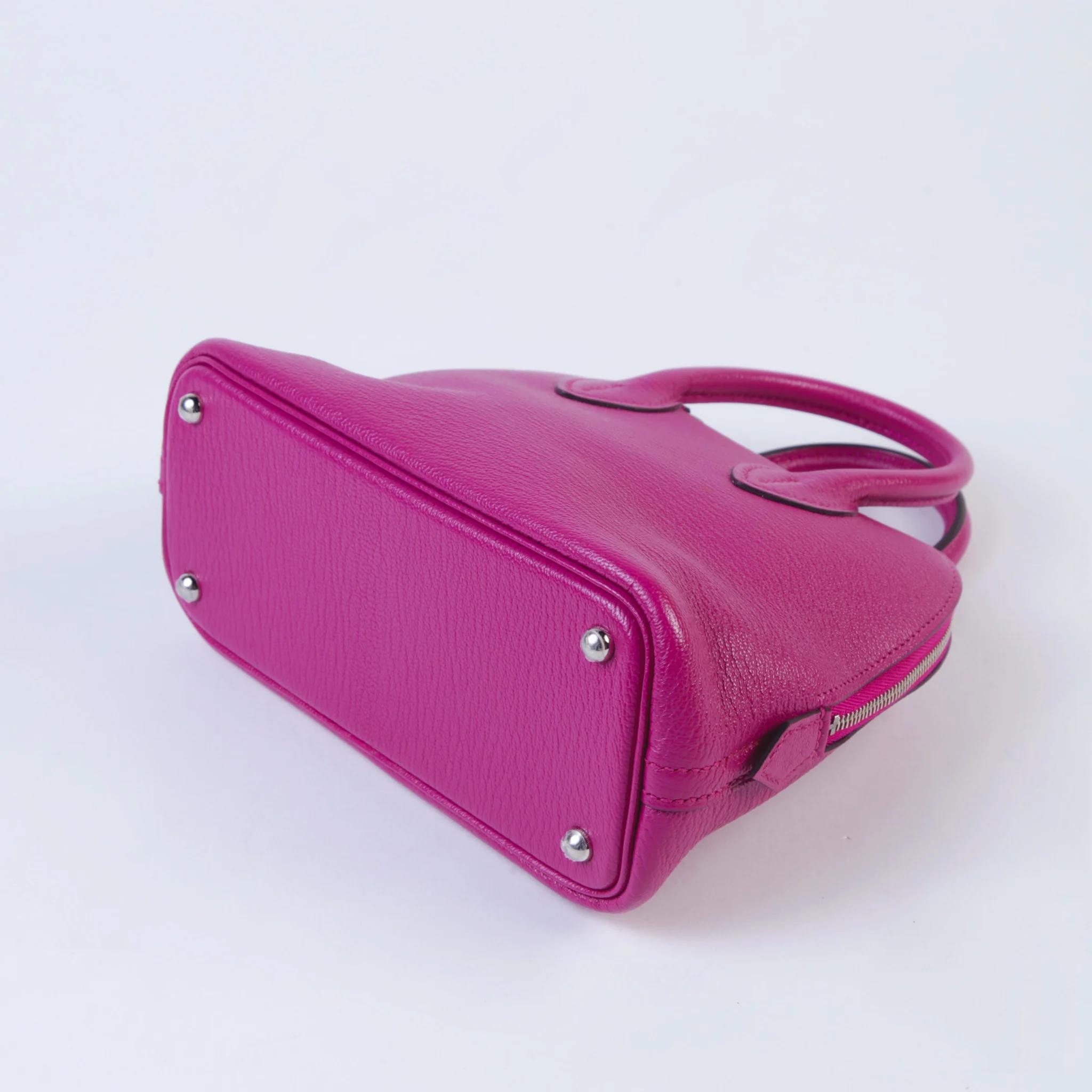Very Good ( Rank A) HERMÈS Mini Bolide 1923 Rose Purple (L3) Chamkila Palladium hardware A (2017) - 5
