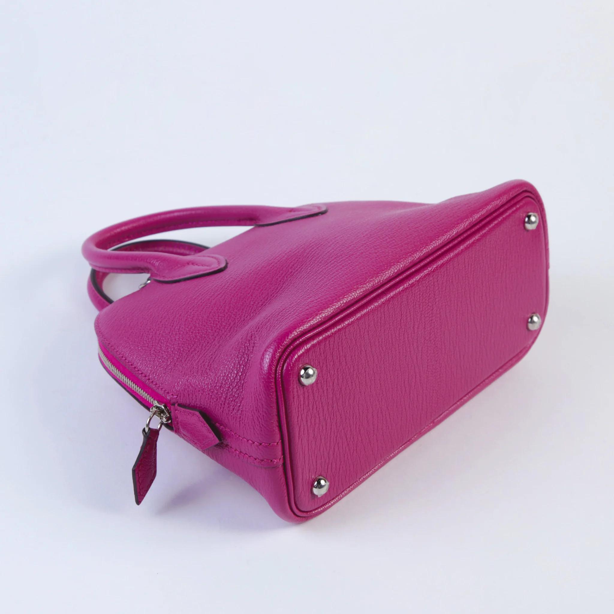Very Good ( Rank A) HERMÈS Mini Bolide 1923 Rose Purple (L3) Chamkila Palladium hardware A (2017) - 4