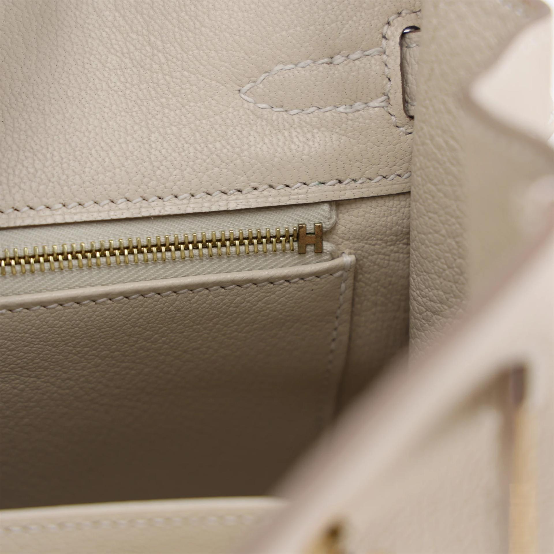 Brand New ( Rank N ) HERMÈS Birkin 25 Craie (10) Togo Gold hardware K (2025) - 15
