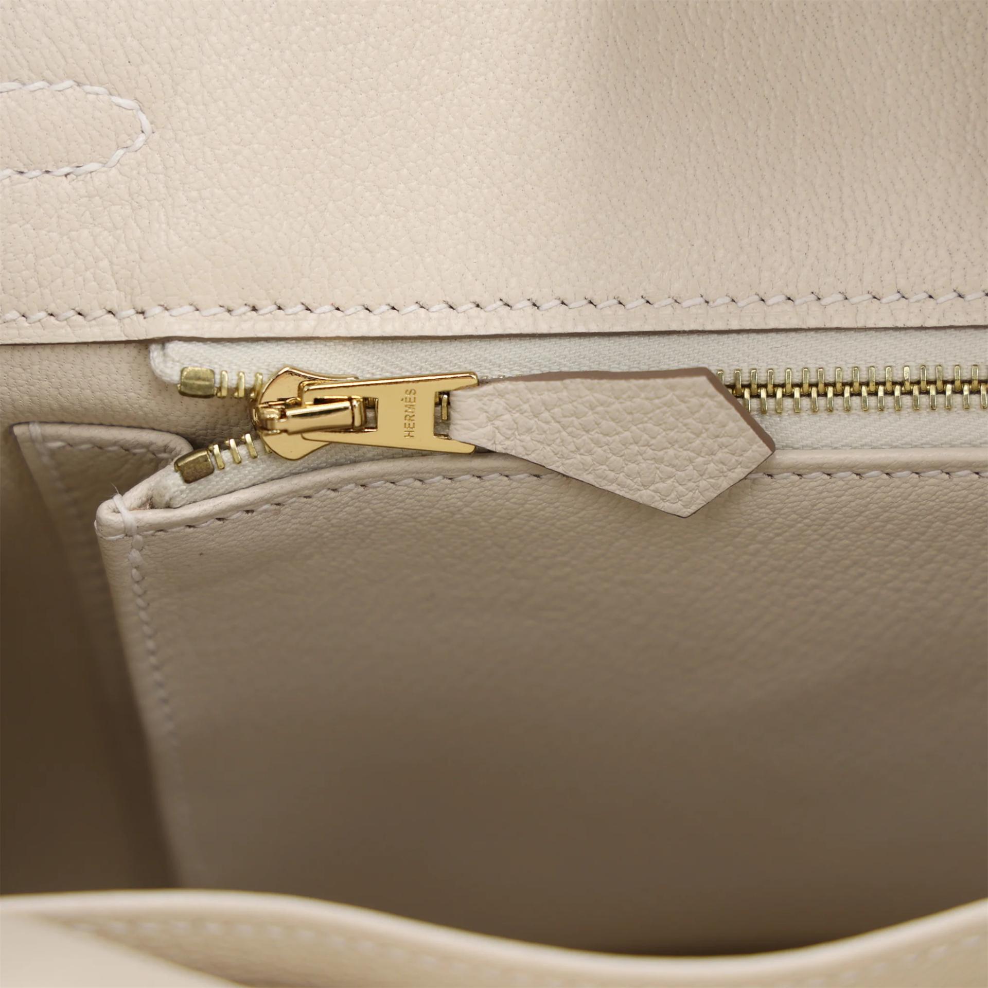 Brand New ( Rank N ) HERMÈS Birkin 25 Craie (10) Togo Gold hardware K (2025) - 14