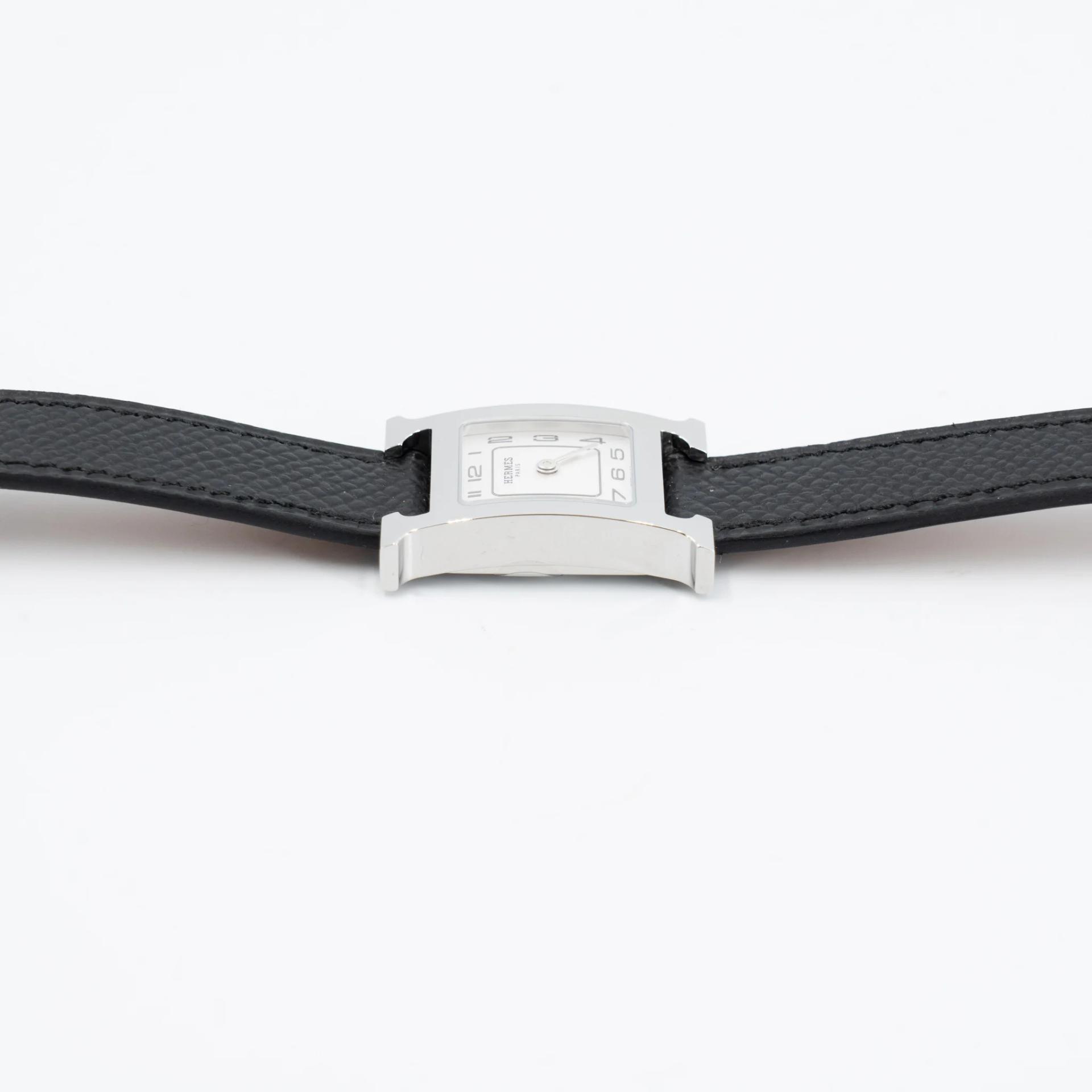 全新 HERMÈS 愛馬仕 Heure H 腕錶 21mm 89 黑色 Noir (Black) Epsom 皮 銀扣 - 6