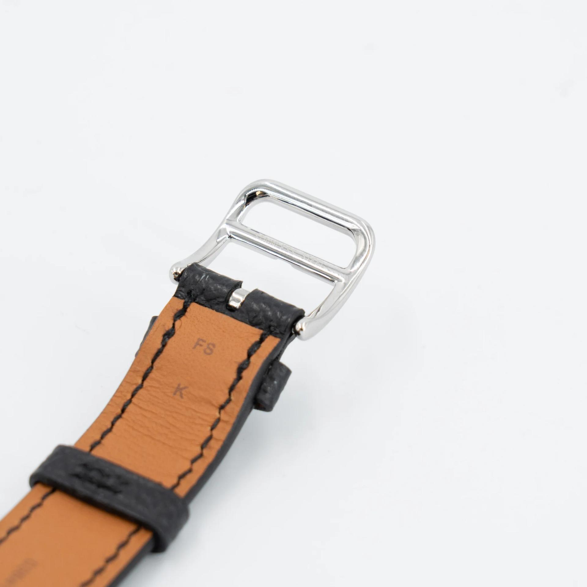 全新 HERMÈS 愛馬仕 Heure H 腕錶 21mm 89 黑色 Noir (Black) Epsom 皮 銀扣 - 11
