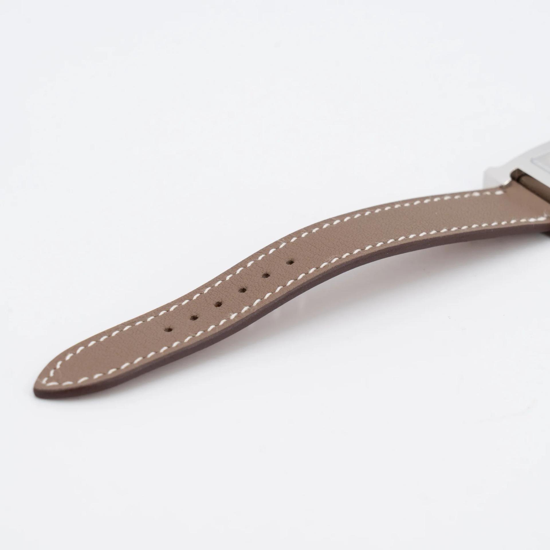 全新 HERMÈS 愛馬仕 Heure H 腕錶 21mm 18 大象灰 Etoupe Swift 皮 銀扣 - 7