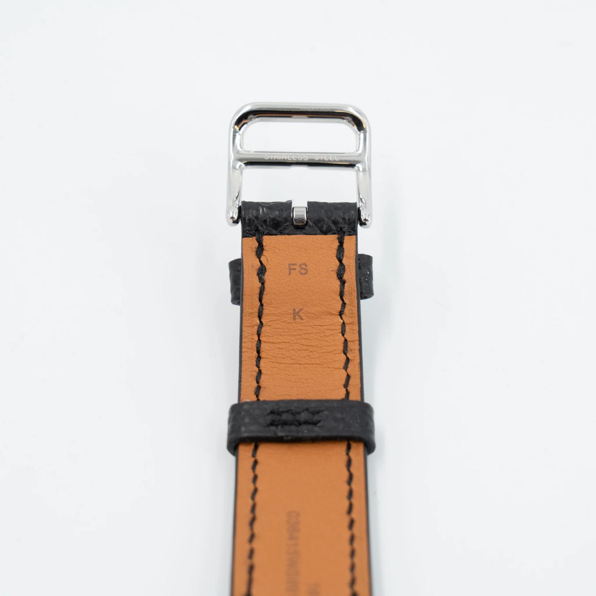 全新 HERMÈS 愛馬仕 Heure H 腕錶 21mm 89 黑色 Noir (Black) Epsom 皮 銀扣 - 10