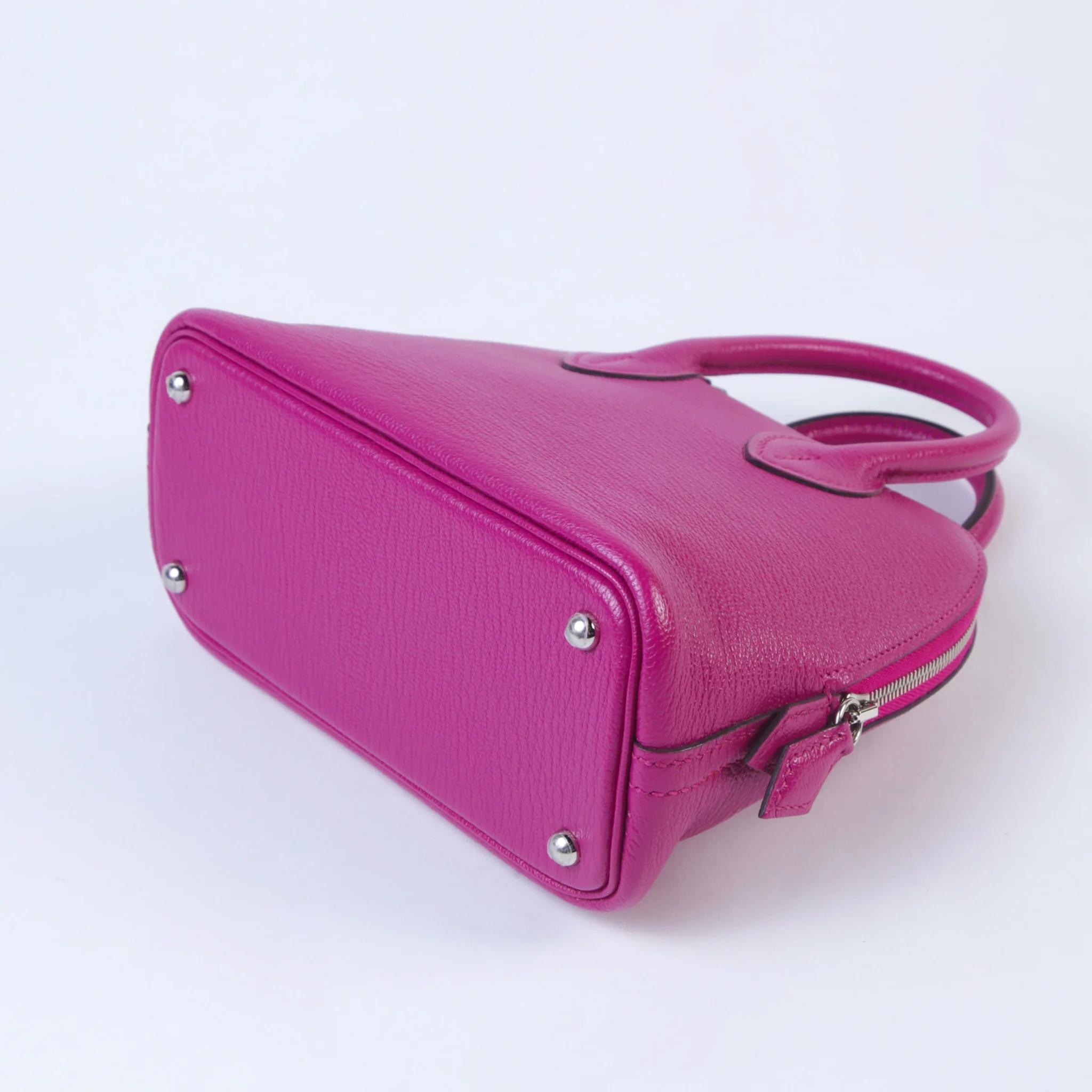 Very Good ( Rank A) HERMÈS Mini Bolide 1923 Rose Purple (L3) Chamkila Palladium hardware A (2017) - 7