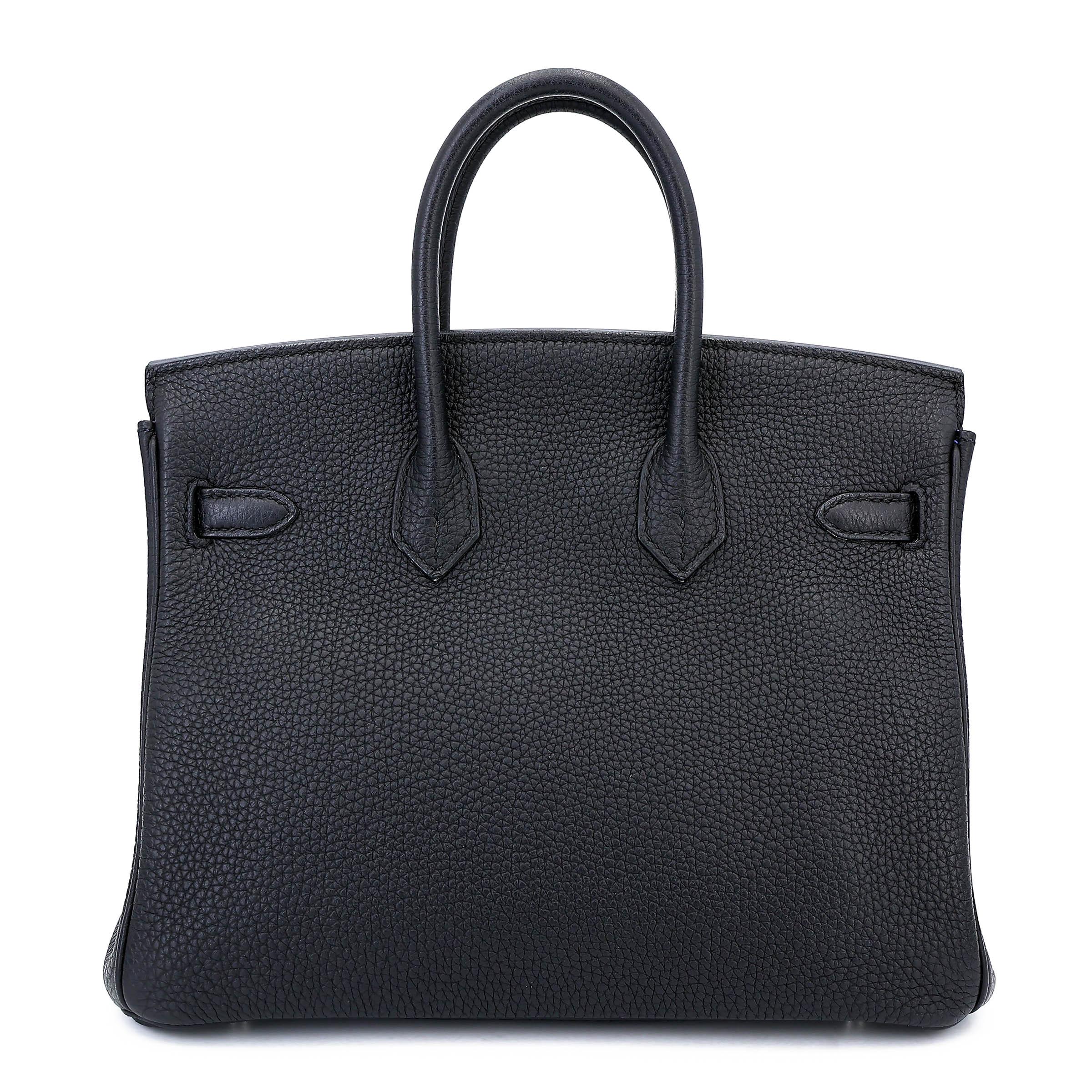Birkin 25 HSS Verso Noir (89) Bleu Saphir (73)