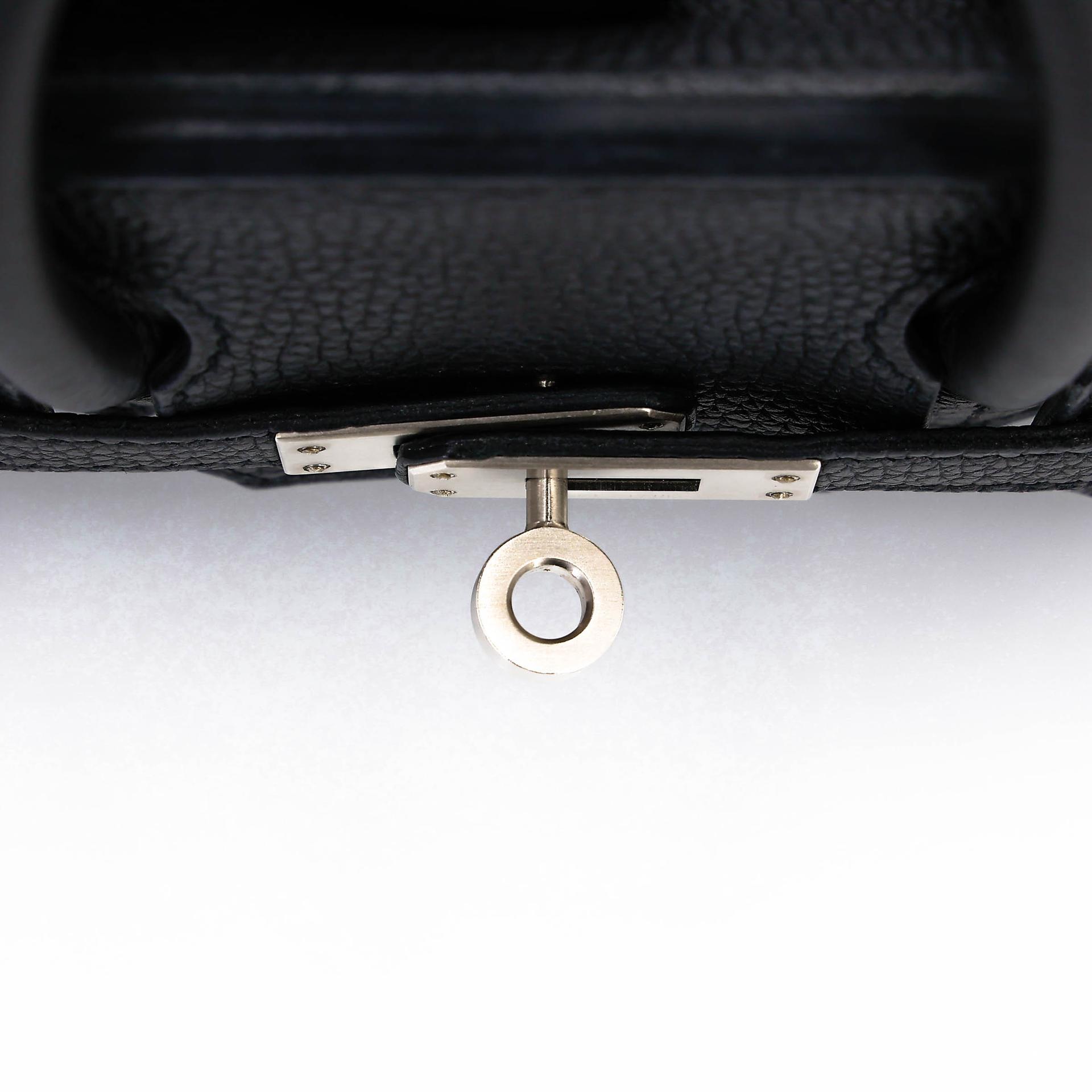 Very Good ( Rank A) HERMÈS Special Order Birkin 25 HSS Verso Noir (89) Bleu Saphir (73) Togo Brushed Palladium Z (2021) - 10