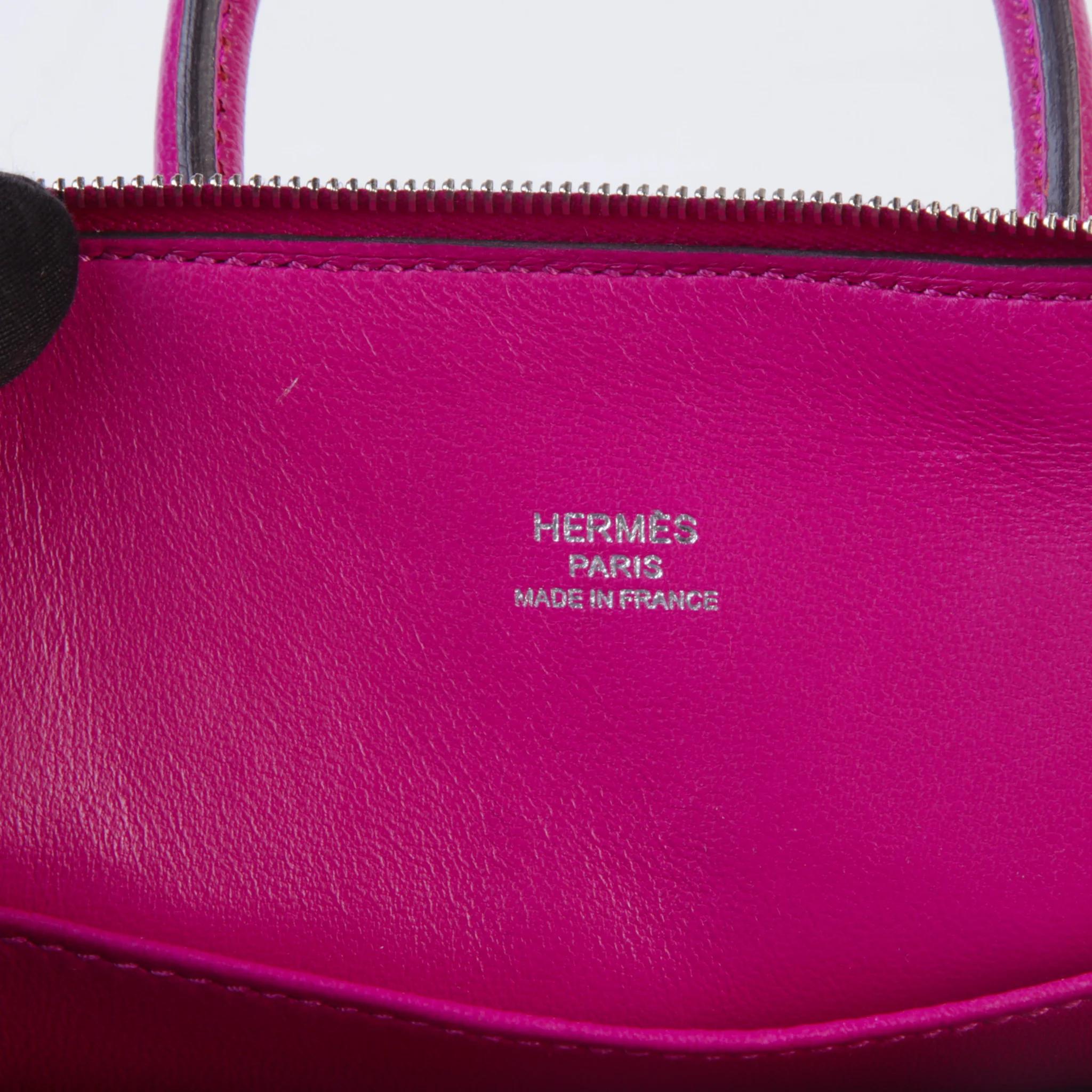 Very Good ( Rank A) HERMÈS Mini Bolide 1923 Rose Purple (L3) Chamkila Palladium hardware A (2017) - 10
