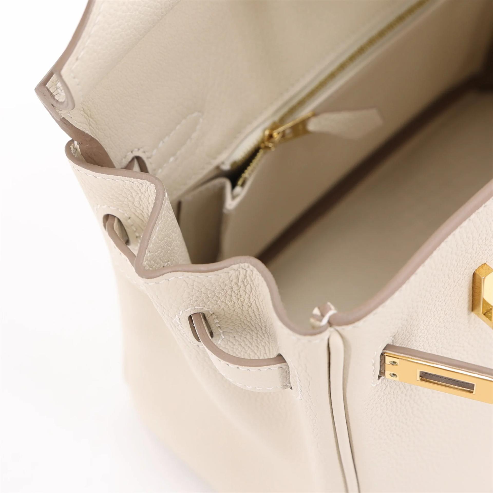 Brand New ( Rank N ) HERMÈS Birkin 25 Craie (10) Togo Gold hardware K (2025) - 12